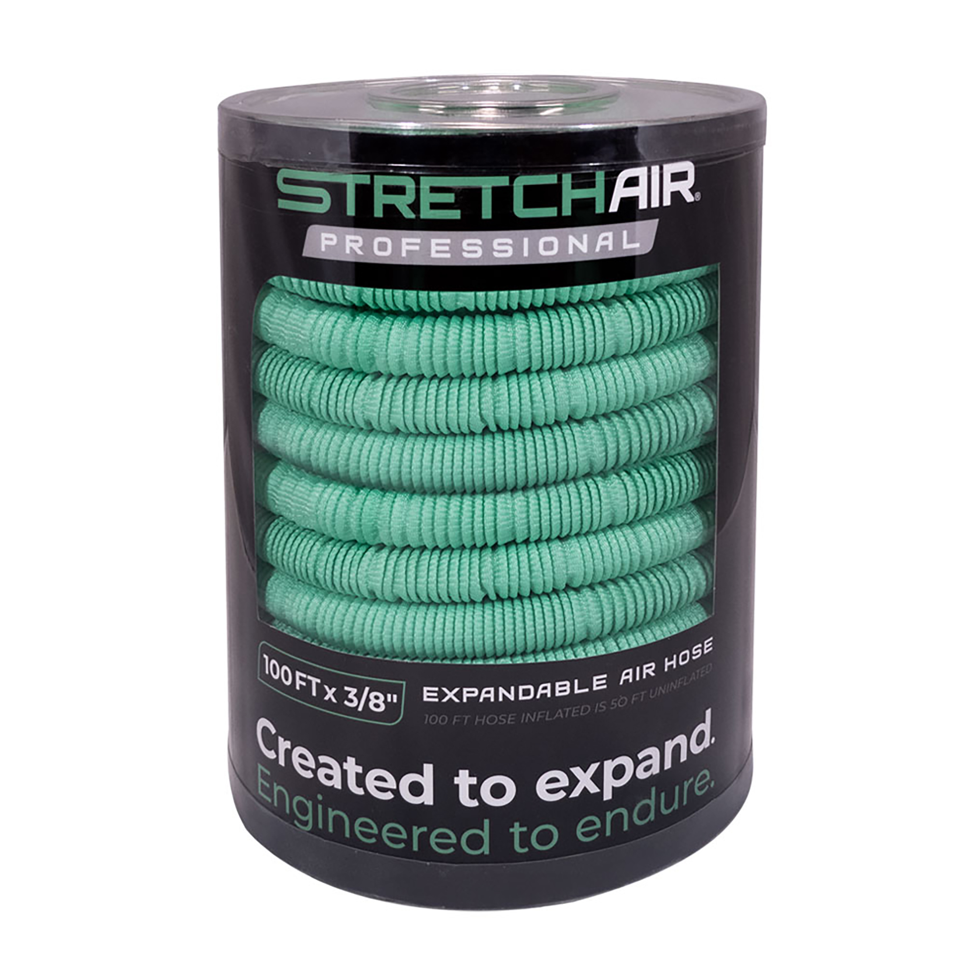 Manguera de aire expandible StretchAir, 3/8 pulg. x 100 ft., 300 PSI, Diámetro de manguera 3/8 in, Longitud de manguera 100 ft, Modelo# PLP10038XR