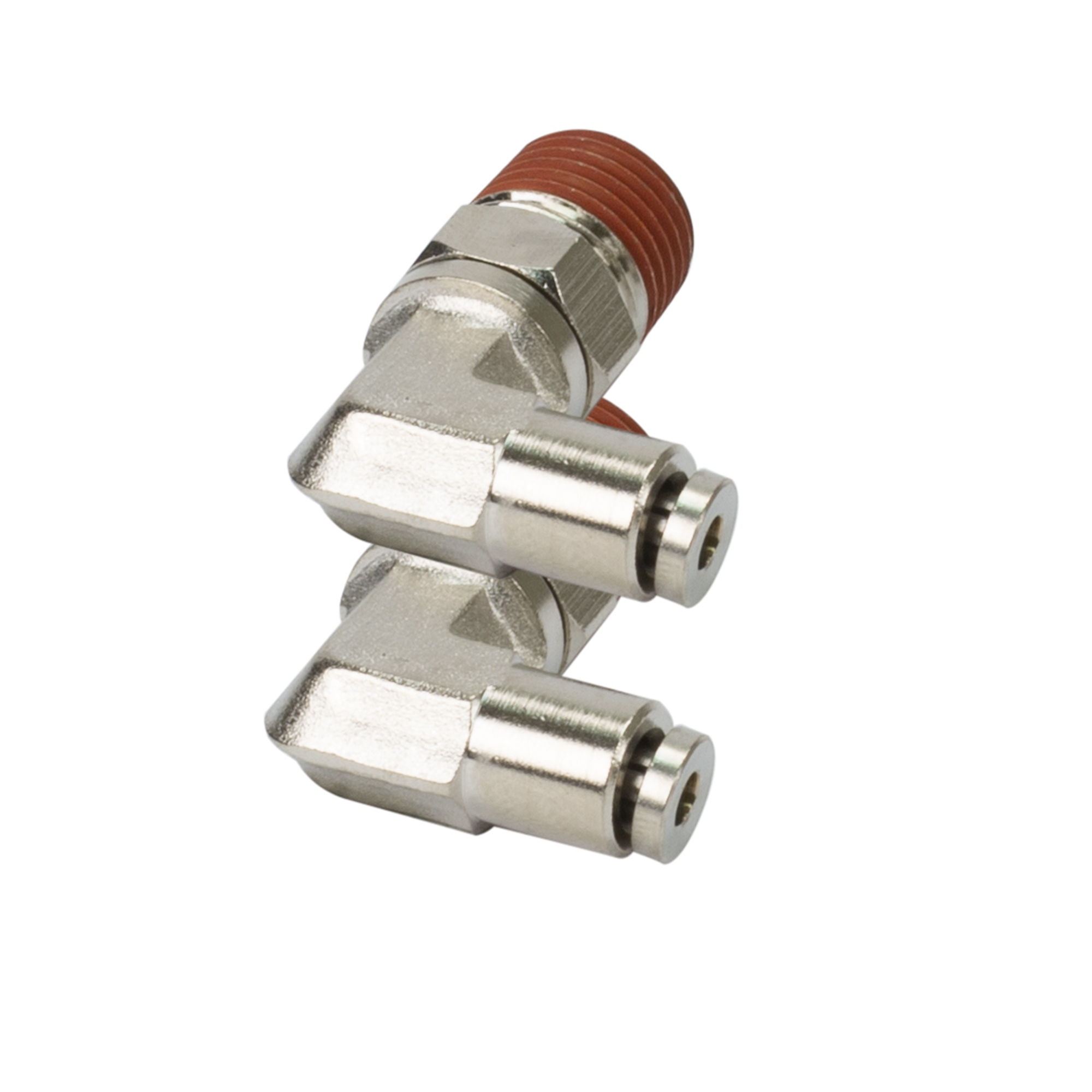Conector giratorio de codo de 90 grados Viair - 1/4in. NPT, latón niquelado, Modelo# 11846