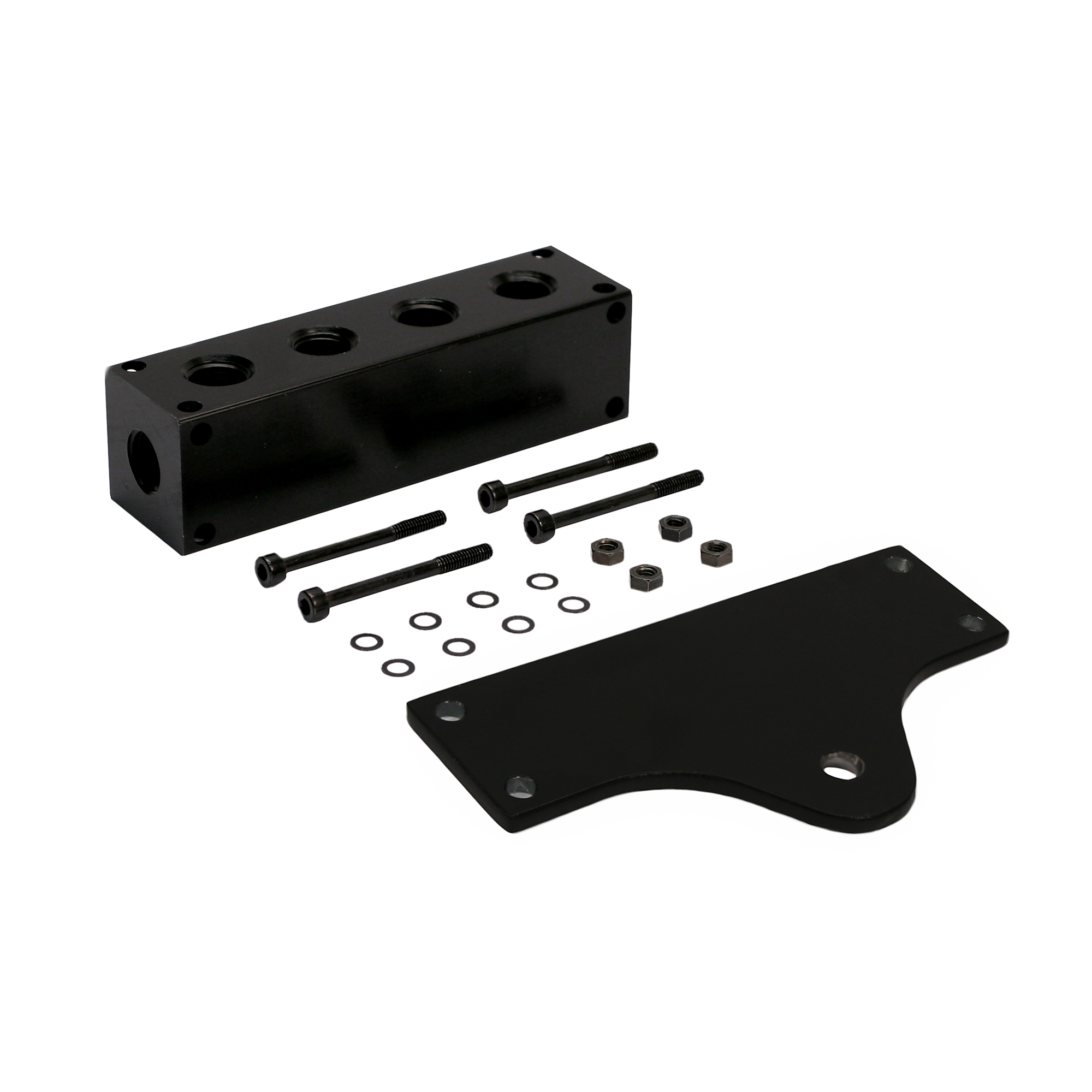 Múltiple Billet de 6 Puertos Viair - 1/4in. NPT, Anodizado Negro, Modelo# 92820