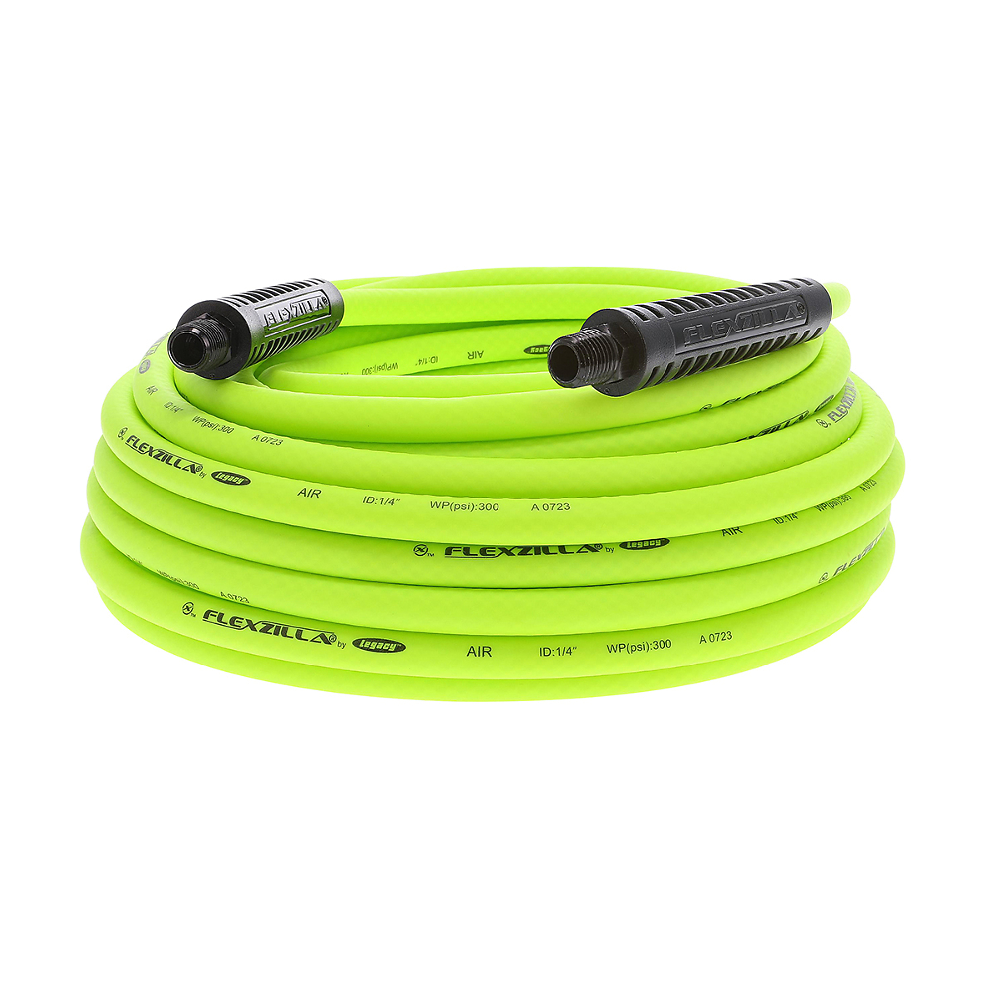 Manguera de aire Legacy Flexzilla®, 1/4in. x 50ft., Conexiones 1/4in. MNPT, Diámetro de manguera 1/4in, Longitud de manguera 50 ft, Modelo# HFZ1450YW2-E.