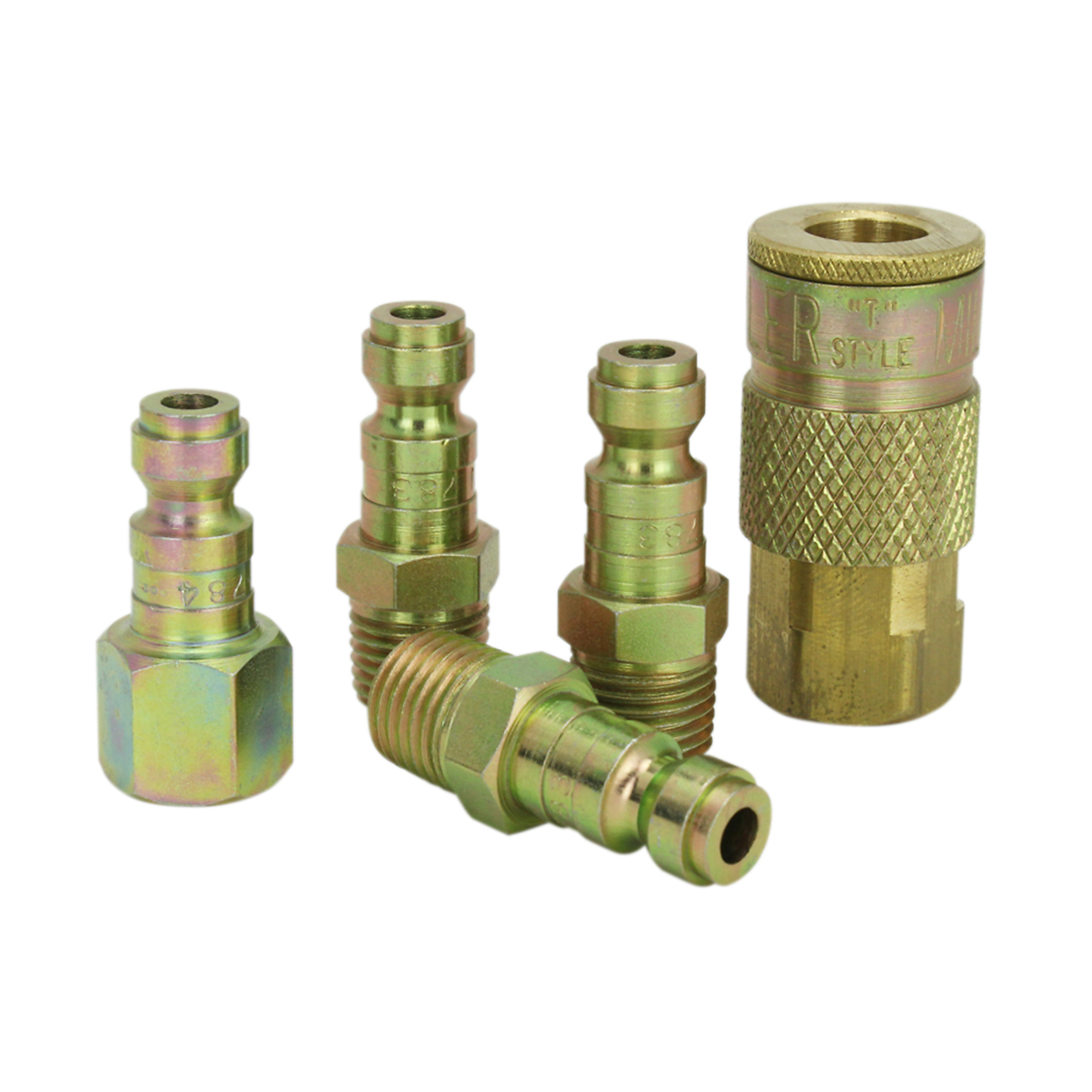 Kit de acopladores T-Style de 5 piezas Milton, tamaño de acoplador 1/4 in, Modelo# S-215.