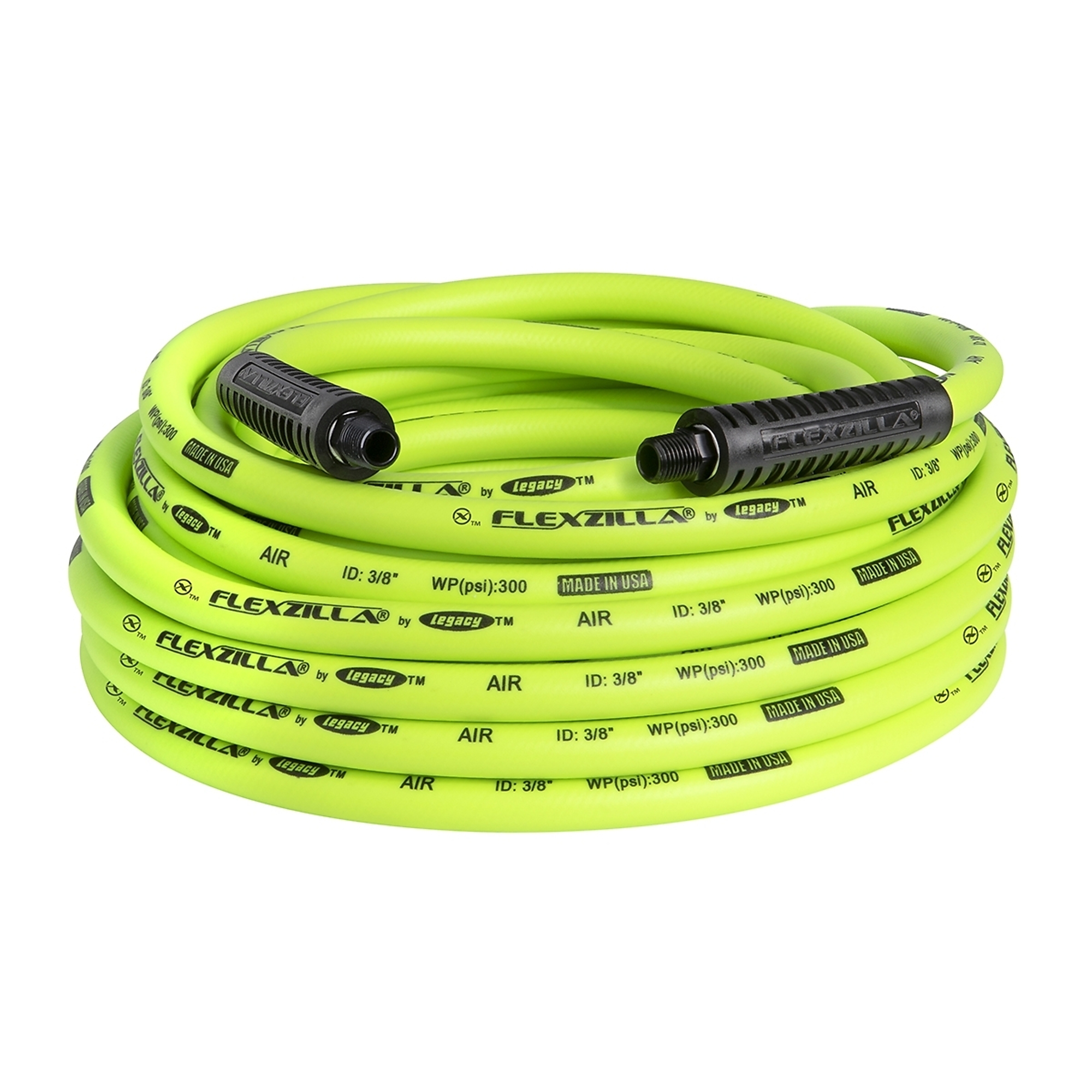 Manguera de Aire Legacy Flexzilla®, 3/8in. x 50ft., Conexiones 1/4in. MNPT, Diámetro de la Manguera 3/8 in, Longitud de la Manguera 50 ft, Modelo HFZ3850YW2-E