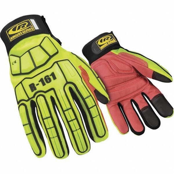 Guantes Ringers Ringers RIN-R161-11 Guantes de Mecánica de Impacto con Palma Acolchonada de Cuero Sintético de Superhéroe - Extra Grande - RIN-R161-11