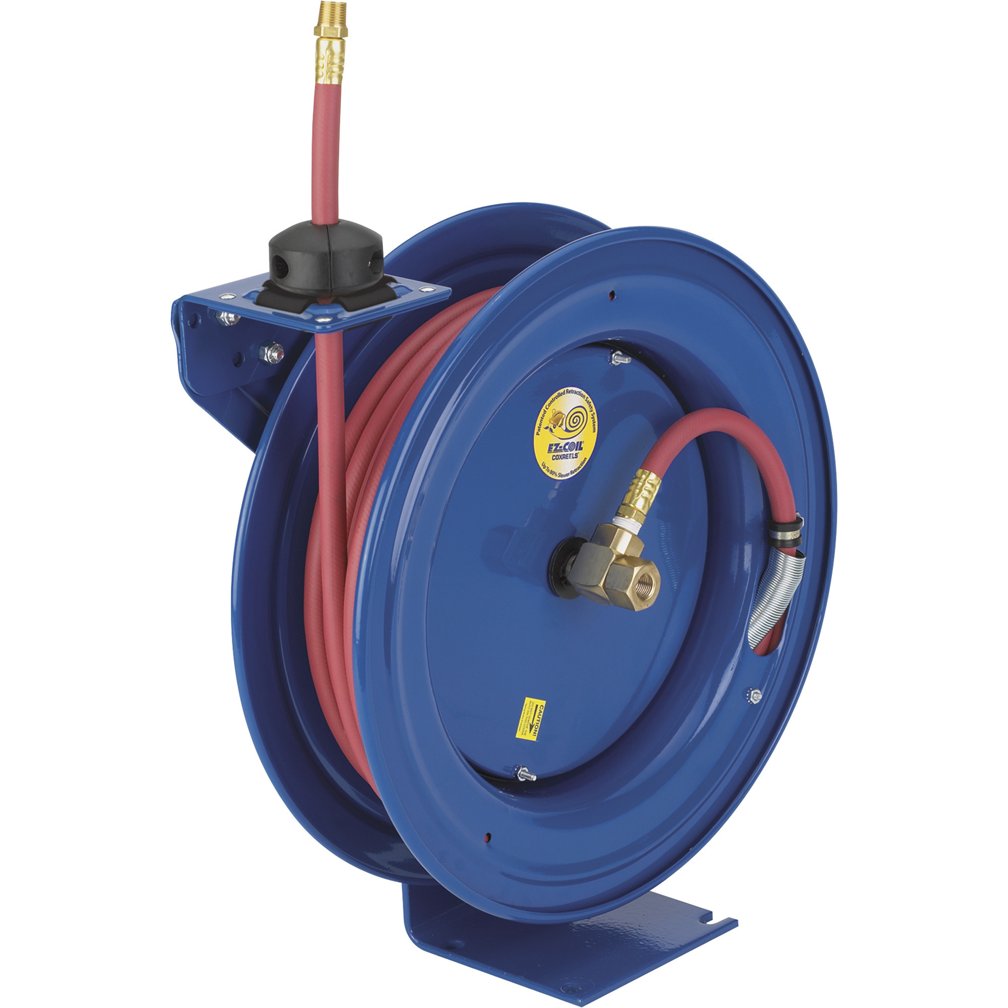 Carrete de manguera Coxreels Serie P para aire/agua, con manguera de PVC de 1/4in. x 50ft, máx. 300 PSI Modelo# EZ-P-LP-150
