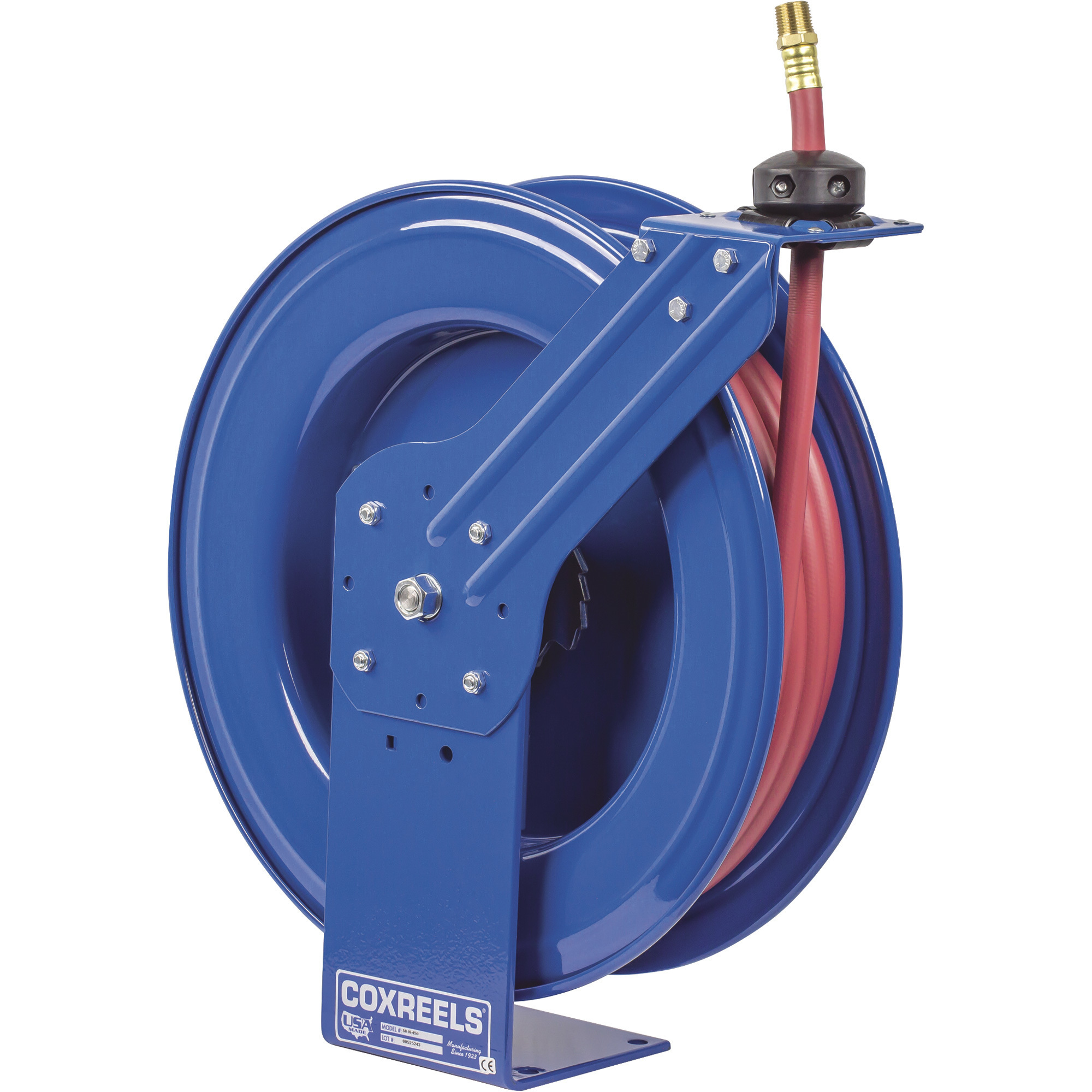 Carrete de manguera de aire/agua Coxreels SH Series Super Hub, con manguera de PVC de 3/4 pulg. x 50 pies, máx. 300 PSI, Modelo# SH-N-550