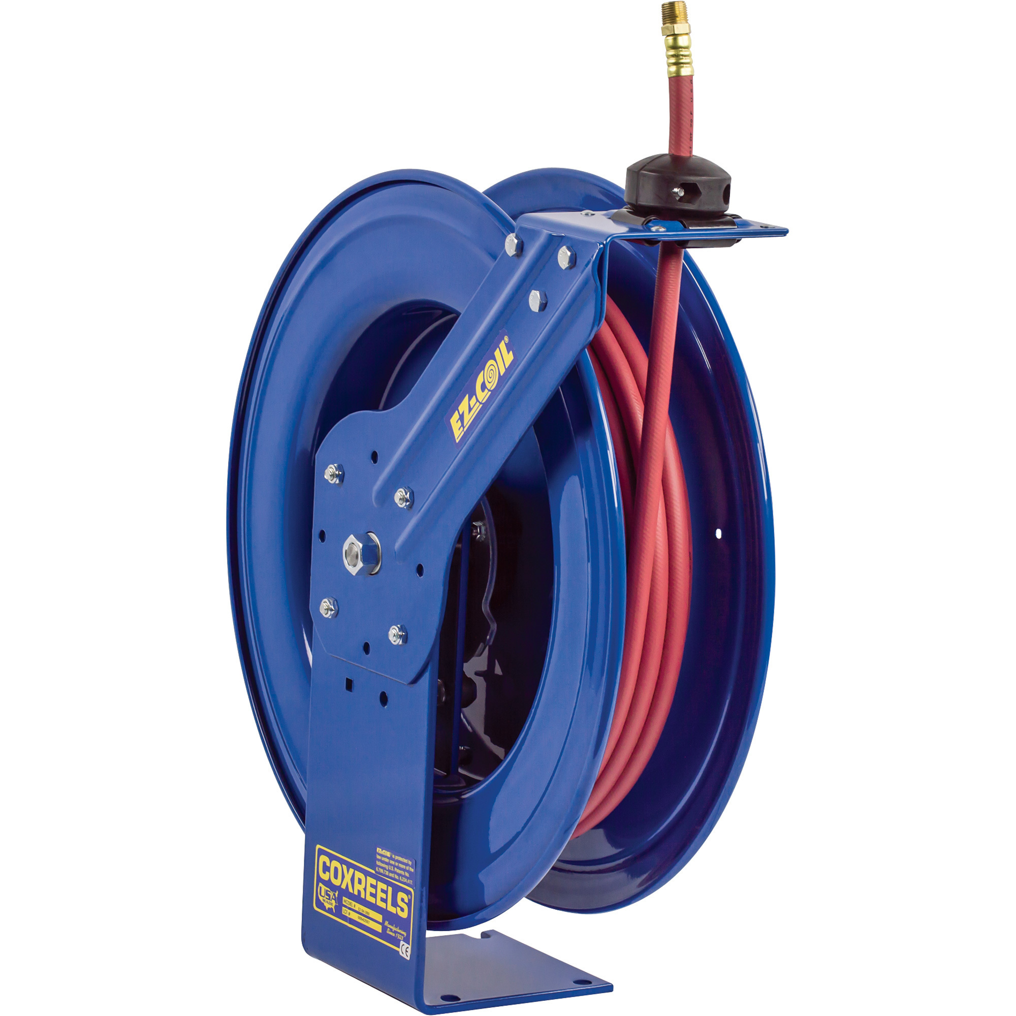 Carrete para manguera de aire y agua de seguridad resistente Coxreels, con manguera de PVC de 1/2 pulg. x 75 pies, máx. 300 PSI, modelo # EZ-SH-475.