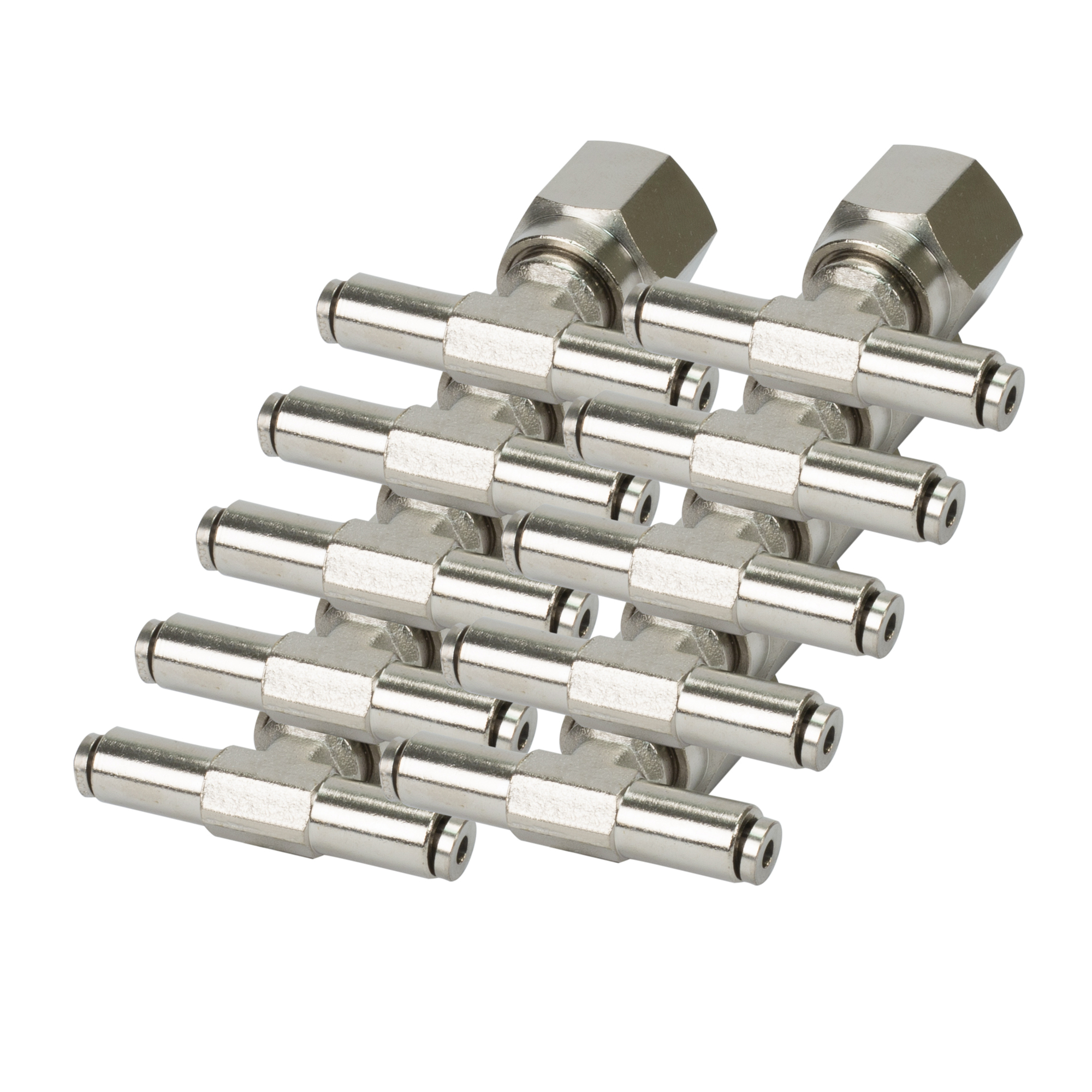 Adaptador de codo PTC giratorio Viair - 3/8in. NPT, latón niquelado, aprobado por el DOT, Modelo# 11834-BP