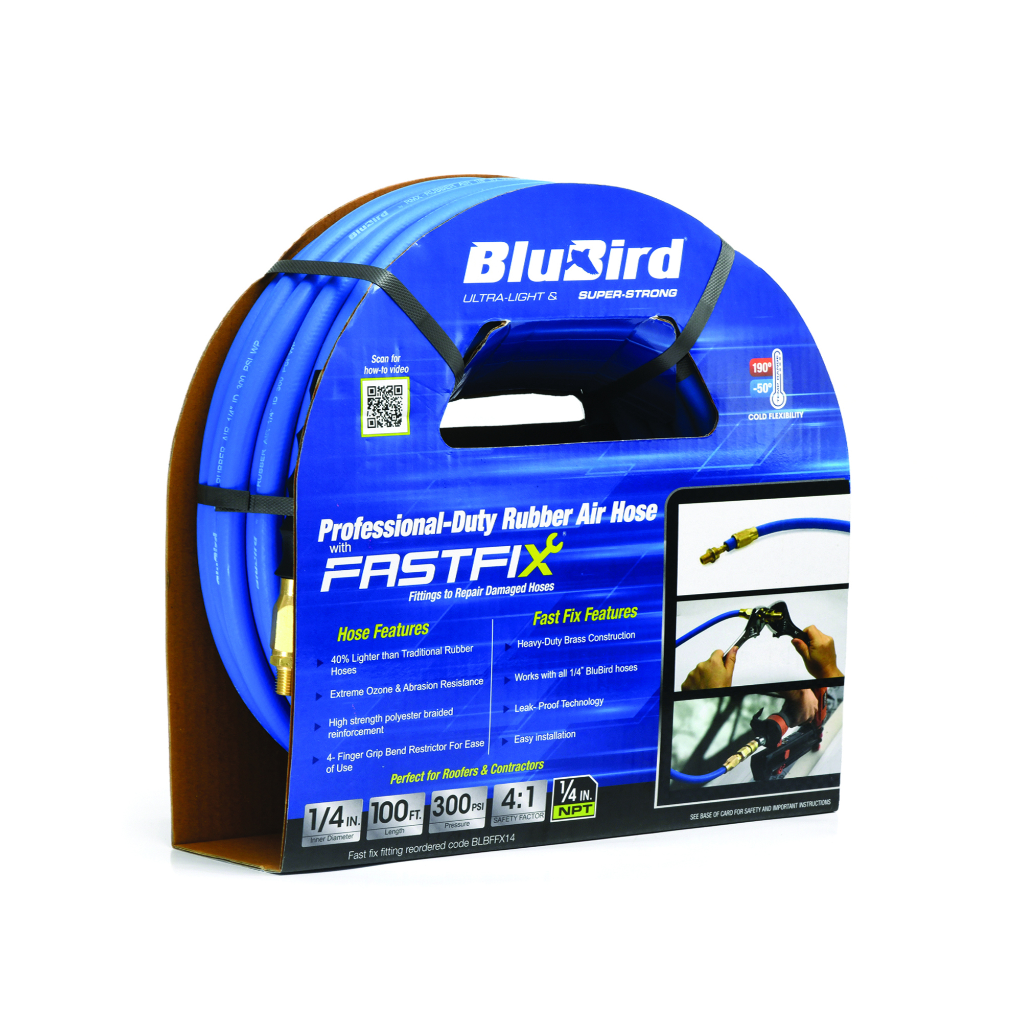 Manguera de Aire de Goma BluBird Fastfix Edición 1/4in.x100ft. BB14100-FX