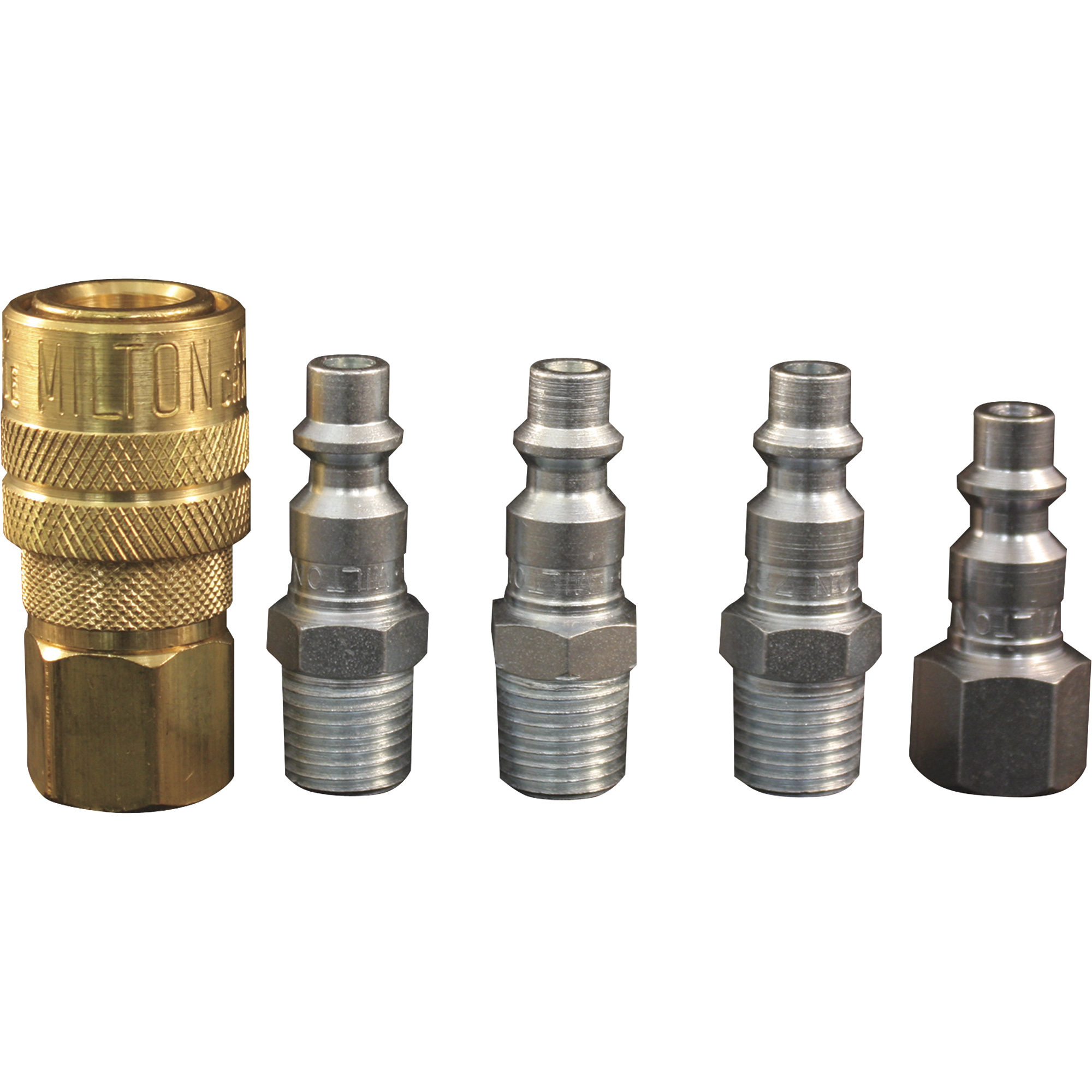 Juego de Acoplador y Conector de Aire Milton M-Style, 1/4in. NPT, 5 Piezas, Modelo S-211