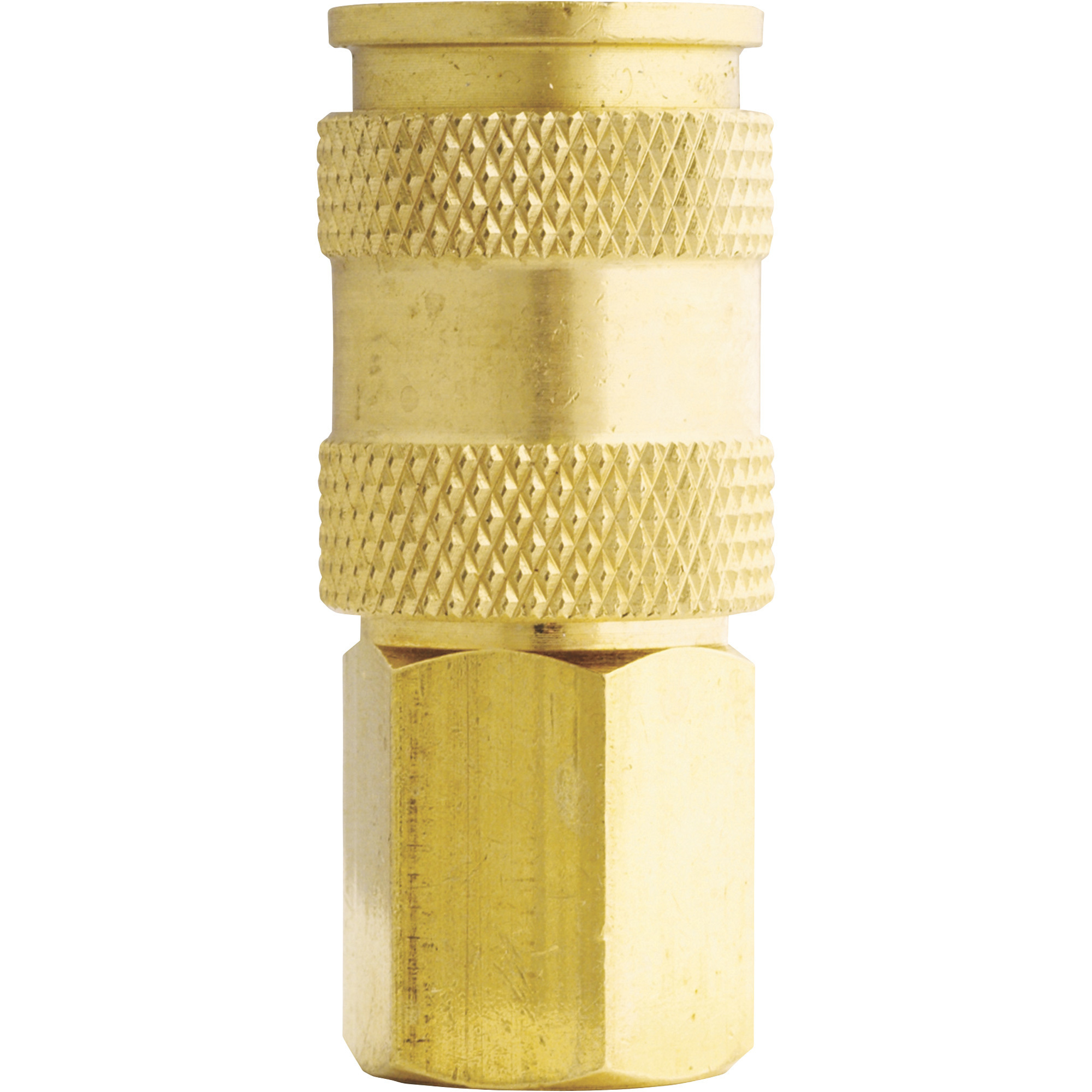 Cuerpo de acoplador de alta flujo estilo V Milton, latón, 1/4in. FNPT, Modelo S764