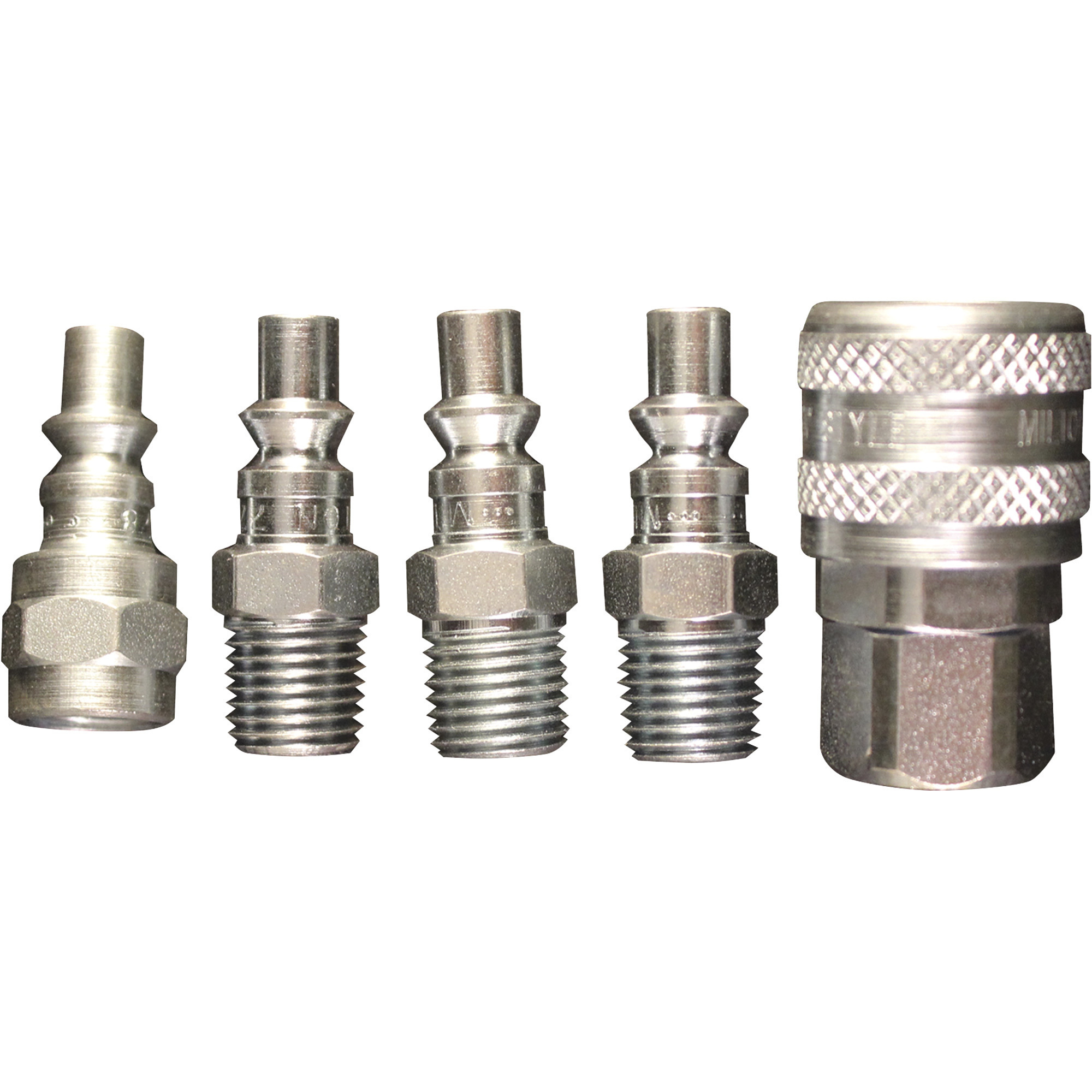 Juego de Acoplador y Tapón de Aire Milton A-Style, 1/4in. NPT, 5 piezas, Modelo S-213