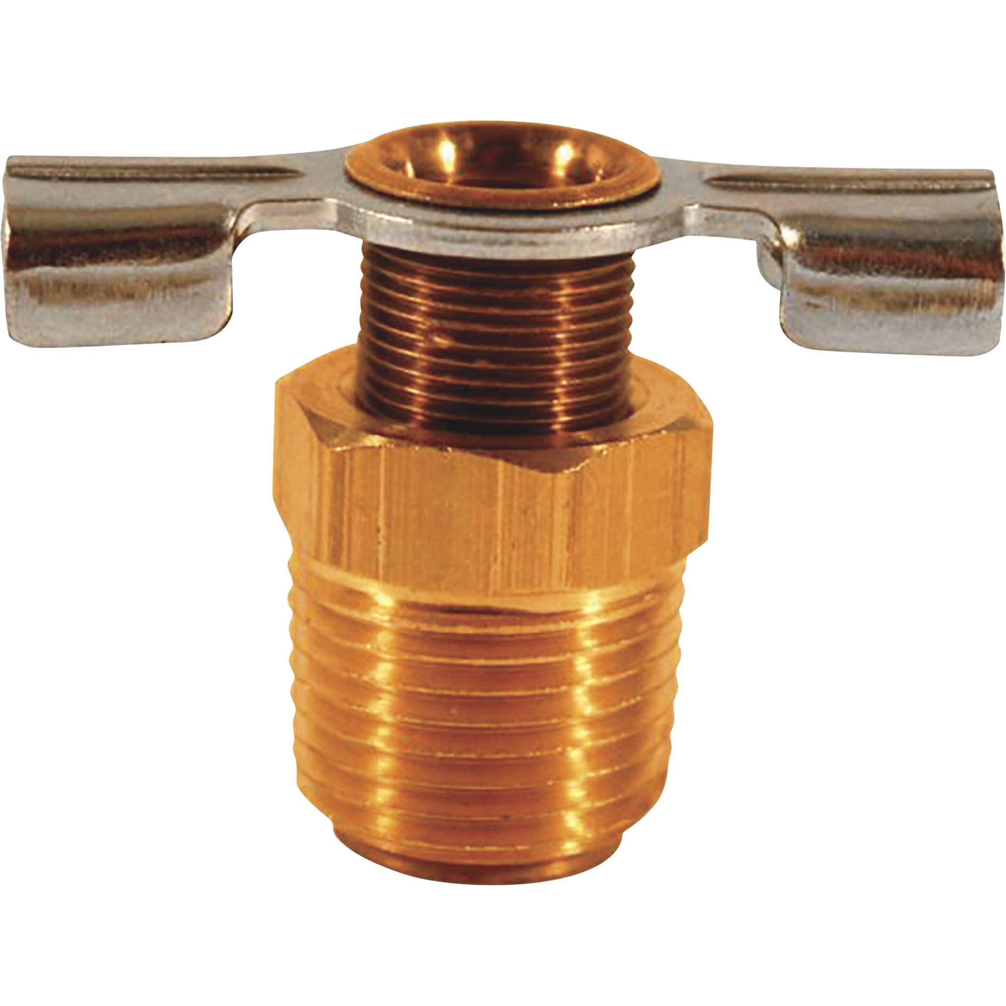 Llave de drenaje para tanque de compresor de latón Milton 3/8in. MNPT, Modelo# S-614-6.
