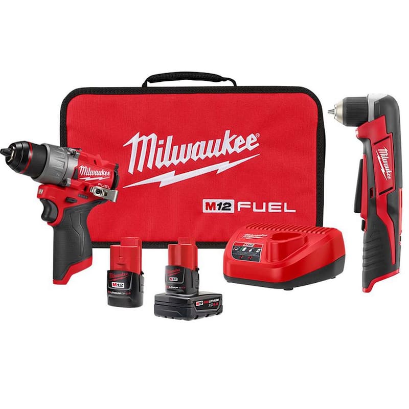 Milwaukee M12 FUEL 12-Volt Lithium-Ion Brushless Cordless 1/2 in. Drill Driver Kit with M12 Right Angle Drill - 3403-22-2415-20

Milwaukee M12 FUEL Taladro de 1/2 pulgadas inalámbrico sin escobillas de 12 voltios de iones de litio con kit de taladro controlador y Taladro de ángulo recto M12 - 3403-22-2415-20