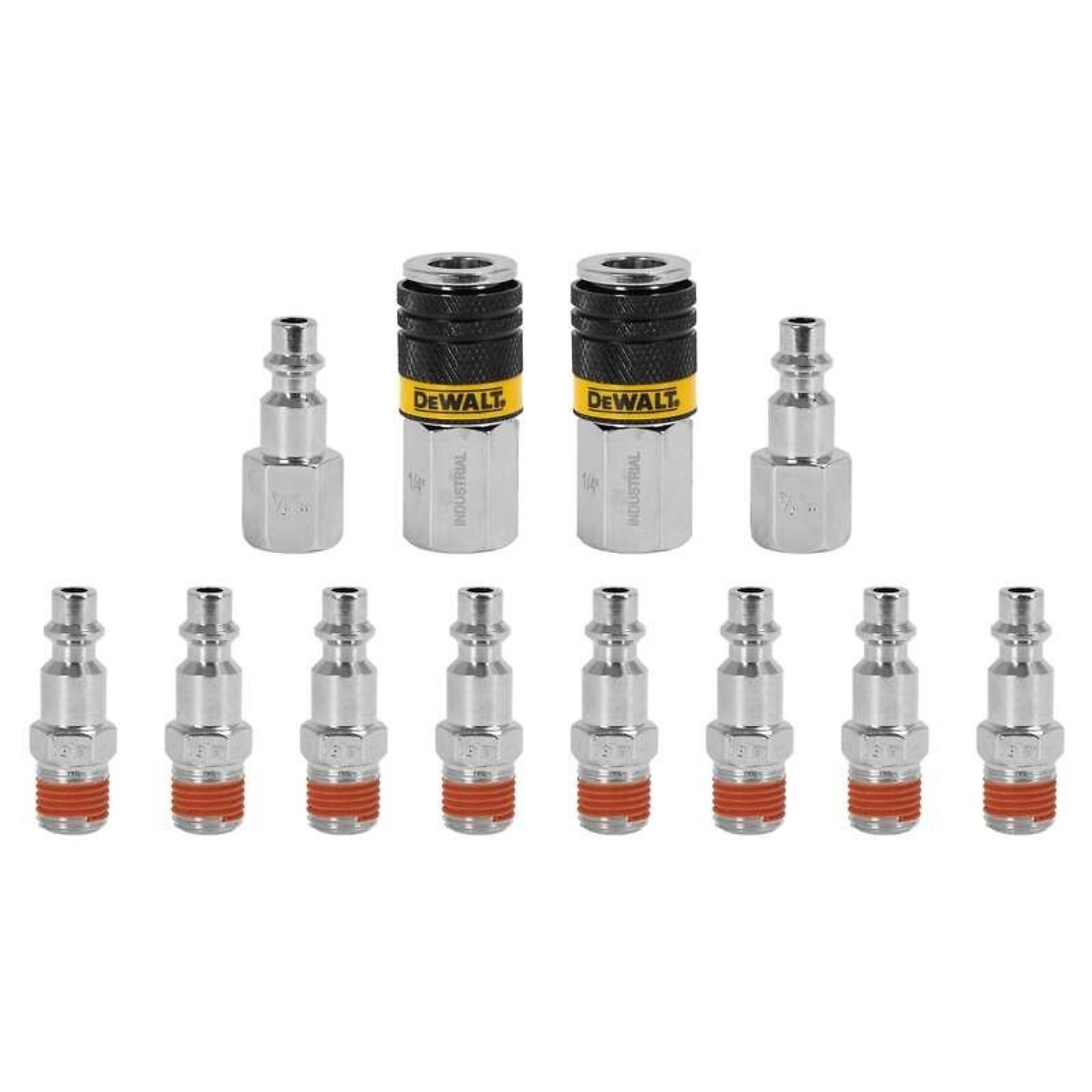 Acoplamientos y Conectores Industriales DEWALT, 12 Piezas de 1/4 pulgadas, Modelo DXCM036-0226