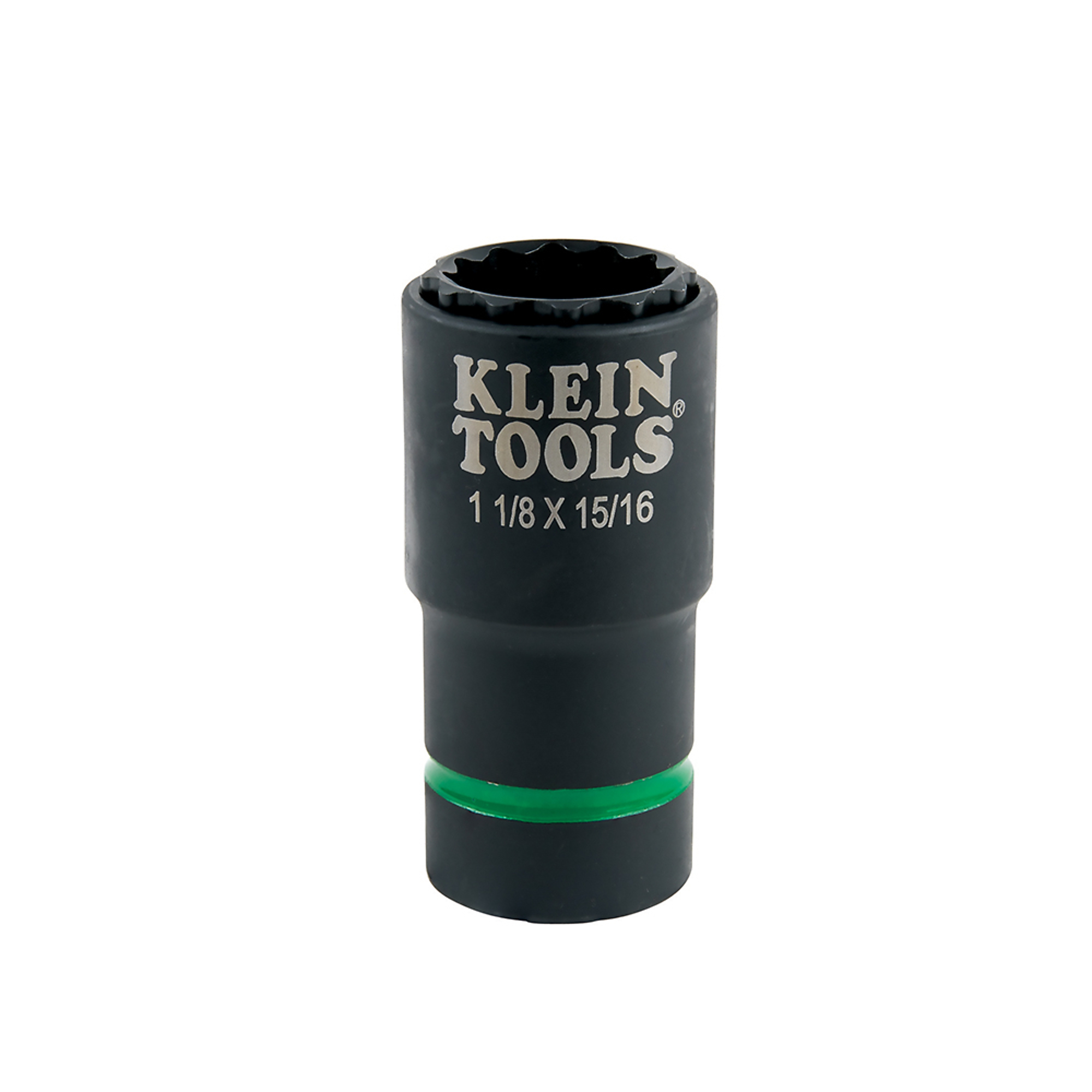 Llave de impacto de doble medida Klein Tools, 12 puntos, 1-1/8 y 15/16 pulgadas, modelo# 66016, unidad.