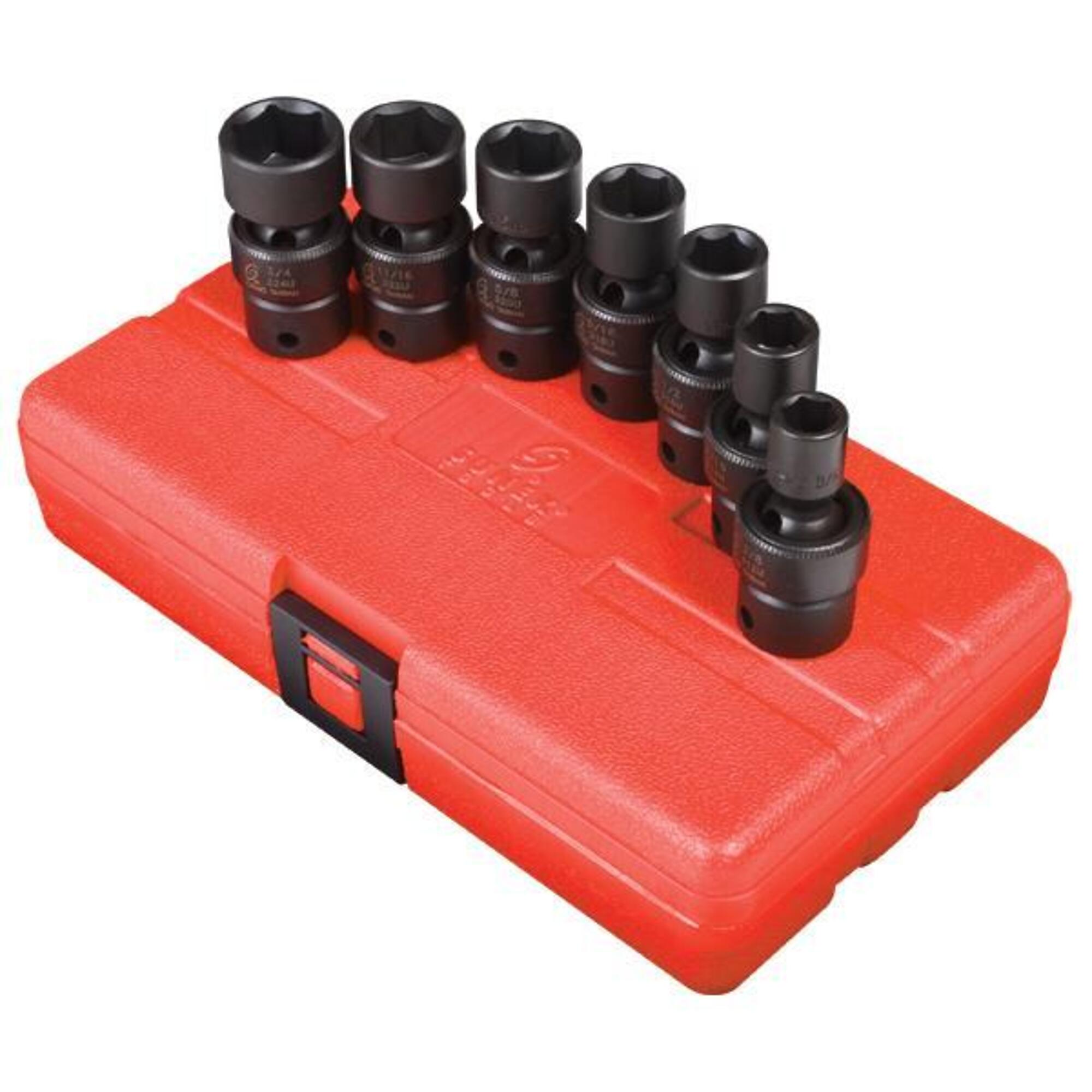 Juego de dados de impacto universal Sunex Tools - 3/8in. Drive, SAE, 6 puntas, 7 piezas, Modelo# 3654.