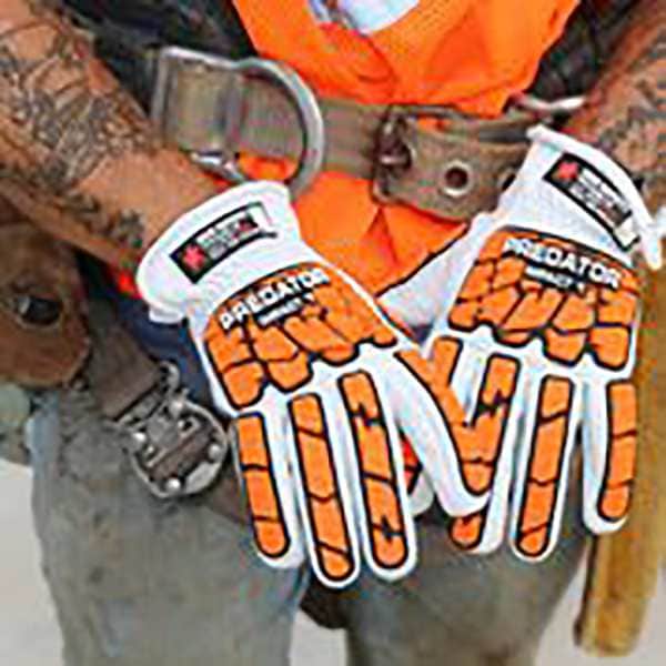 Guantes de cuero Predator, Nivel de corte A9, Blanco/Blanco/Naranja, XL - PD43612XL