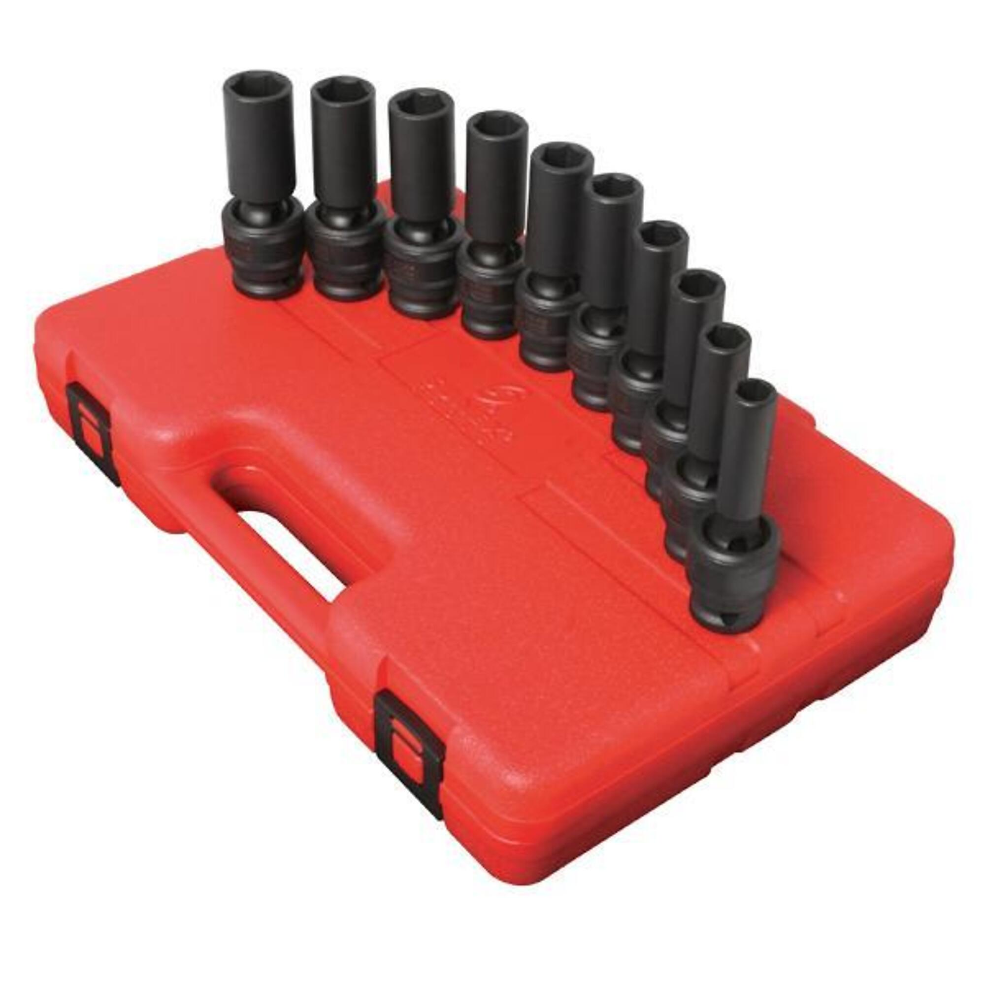 Juego de 10 llaves de impacto universales profundas Sunex Tools - 1/2 pulgadas, 6 puntos, métricas, modelo #2658