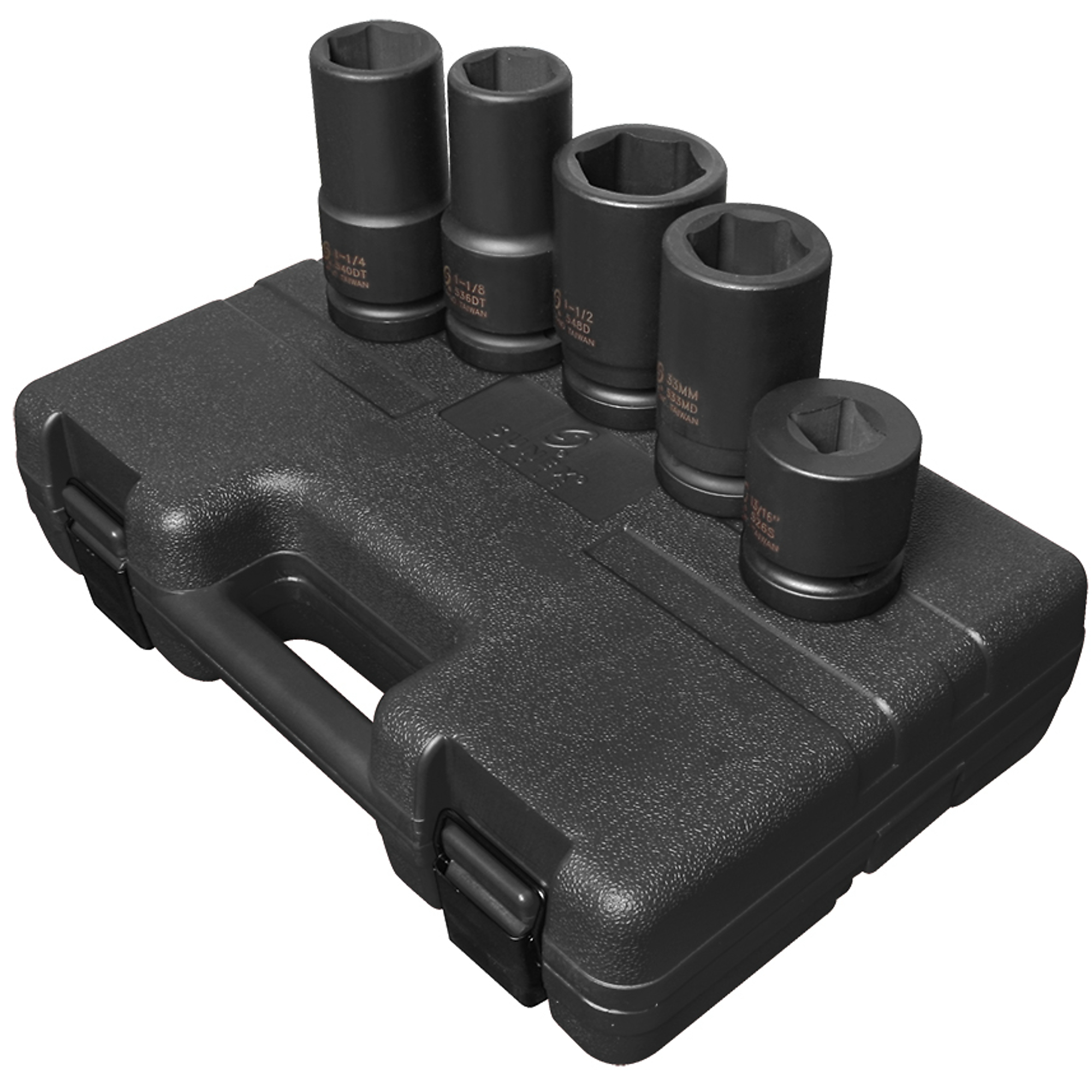 Set de Impacto para Servicio de Llantas de 1 pulgada Sunex Tools - 5 piezas, de Acero de Aleación CR-MO, con recubrimiento de Fosfato Negro, Modelo# 5685.