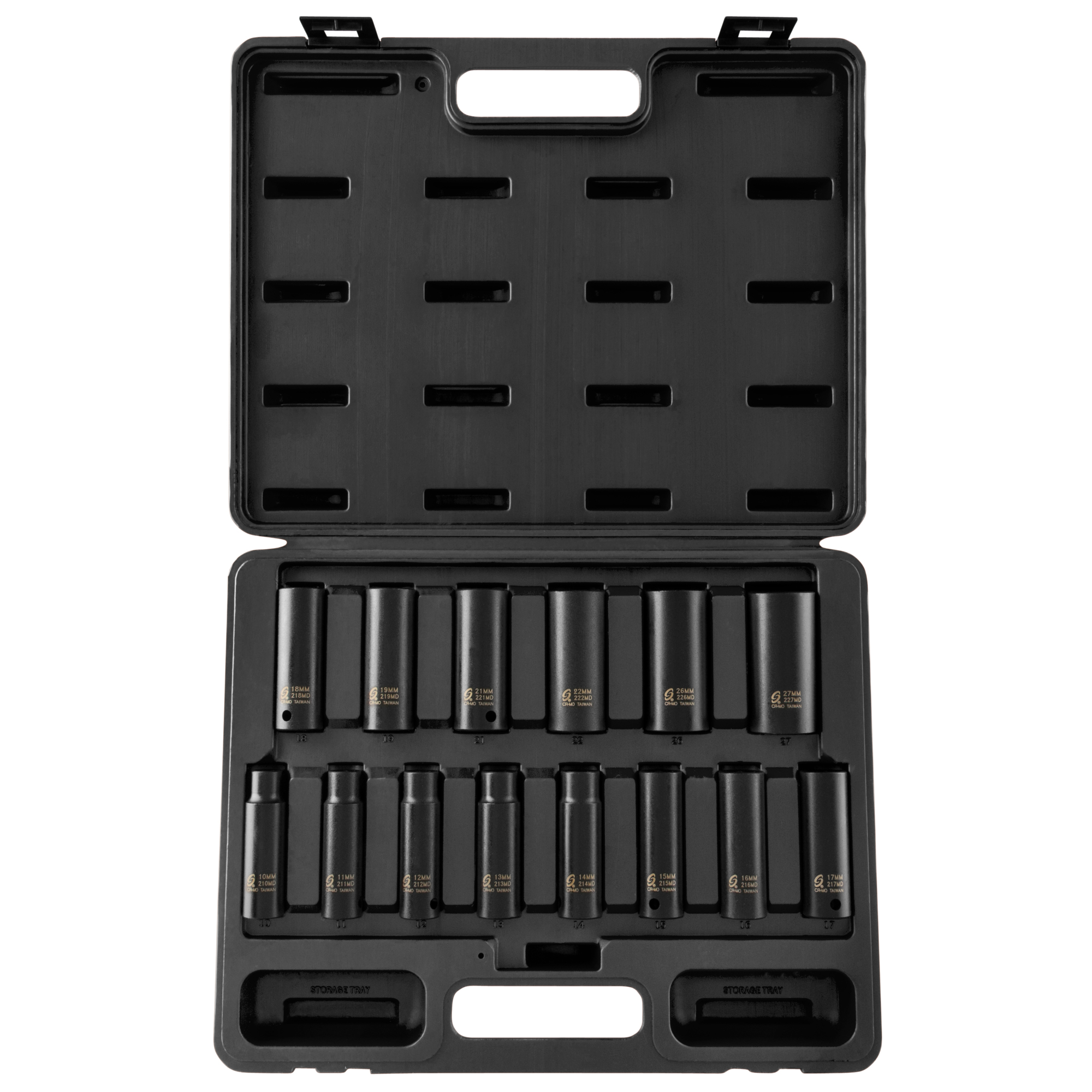 Juego de 14 piezas de dados de impacto profundos Sunex Tools de 1/2 pulgadas, métricos, de 6 puntos, acero de aleación CR-MO, Modelo# 2653.