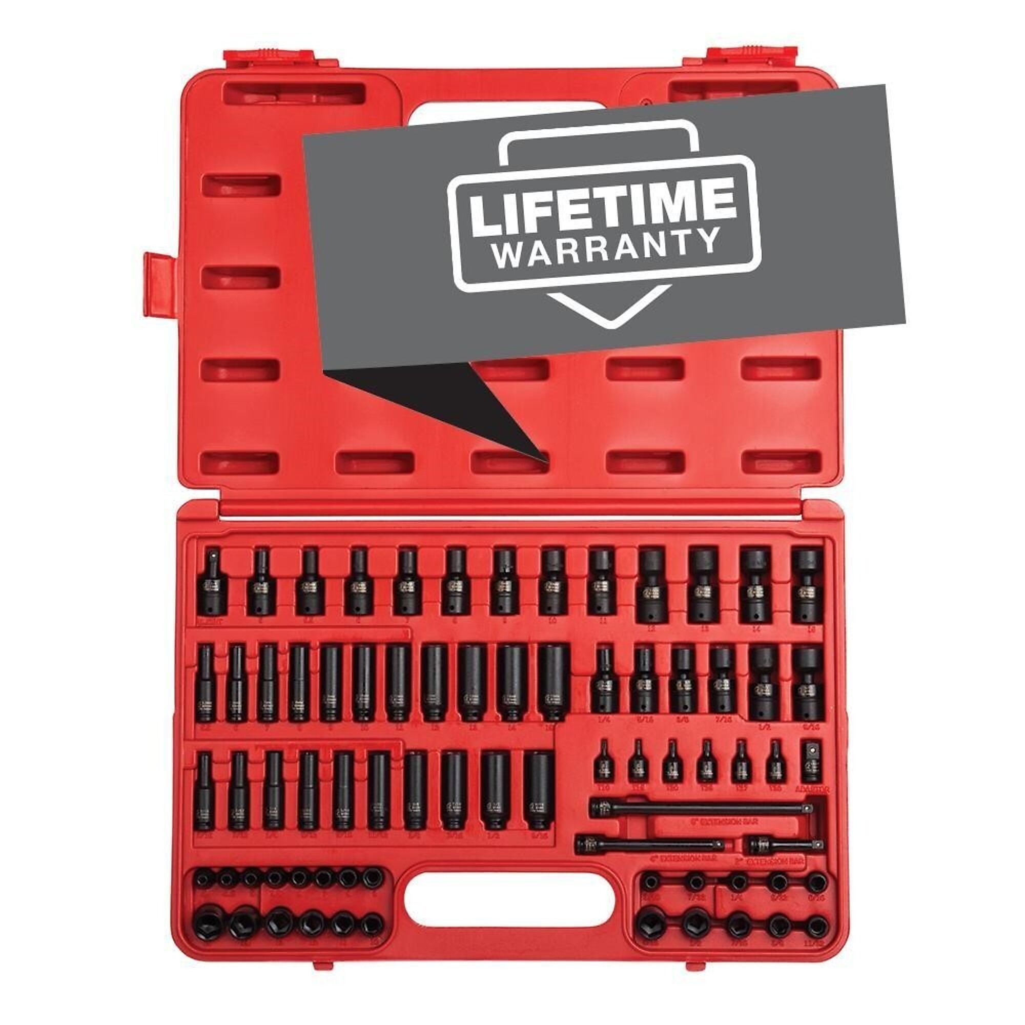 Juego de dados Sunex Tools de 1/4 pulgadas SAE/Métrico de 6 puntos, con 74 piezas Modelo# 1874