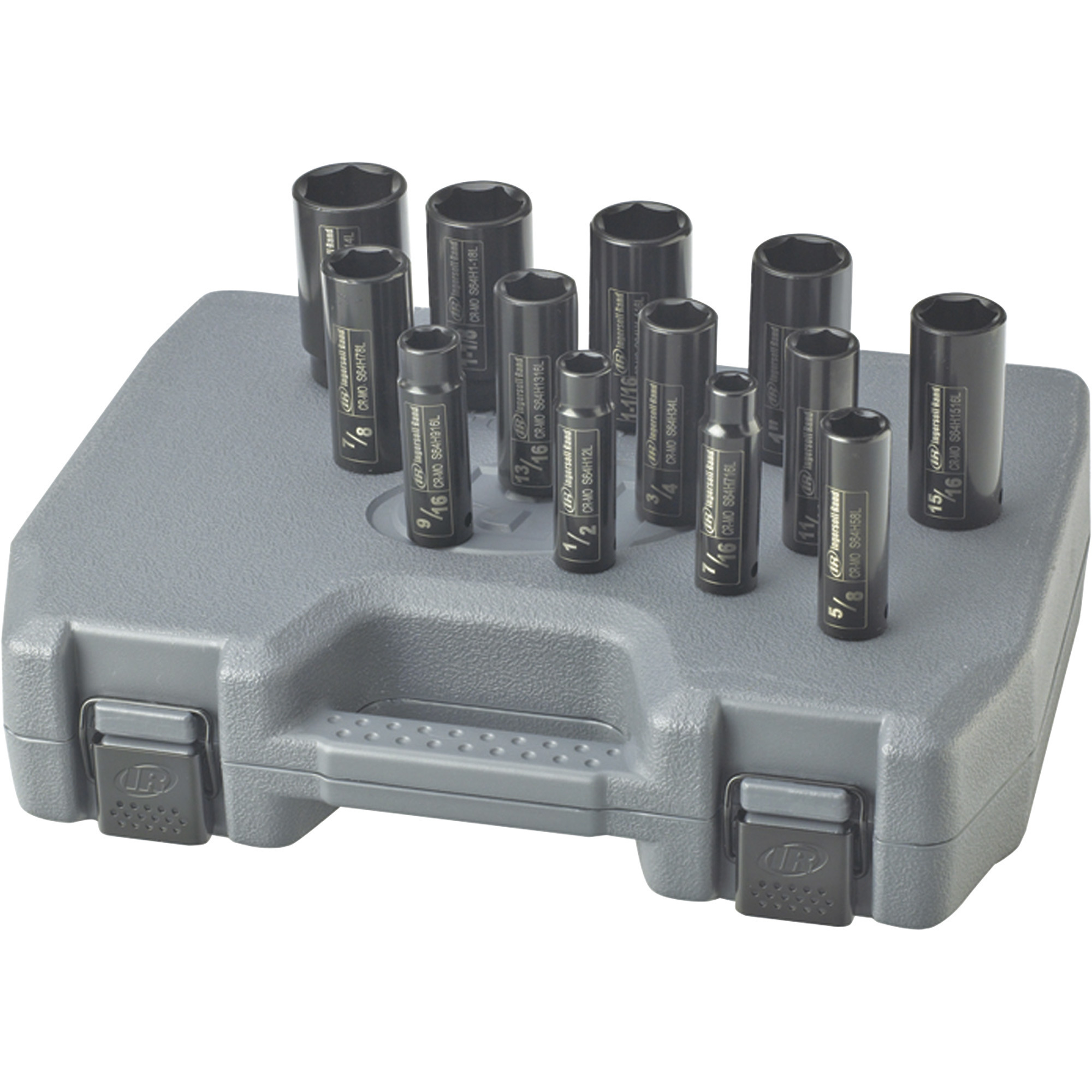 Juego de 13 sockets de impacto Ingersoll Rand, 1/2 pulgadas, profundidad larga, SAE, modelo SK4H13L