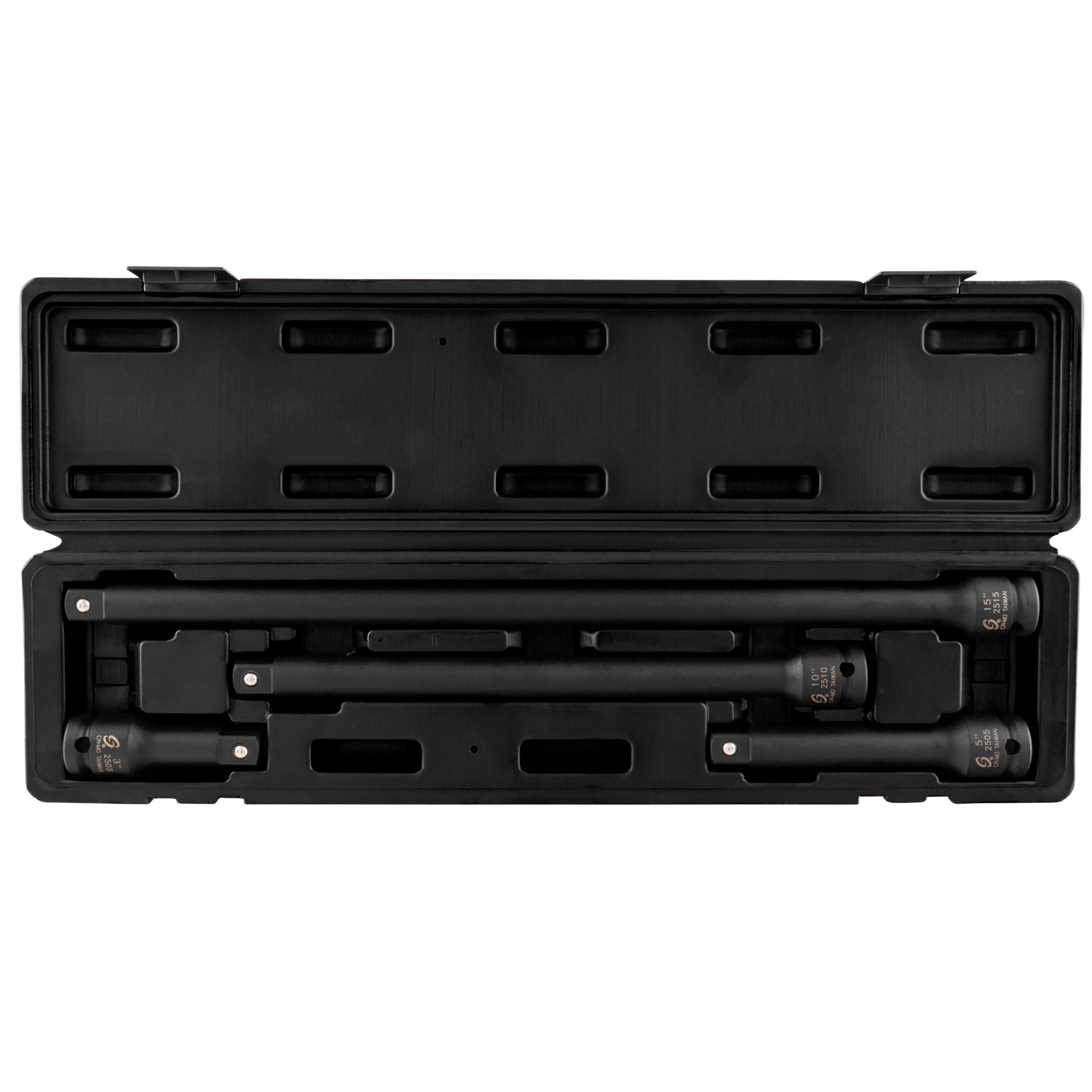 Set de extensión de impacto Sunex Tools - Cabezal de 1/2 pulgada, 4 piezas, acero aleado CR-MO, fosfato negro, Modelo# 2500.