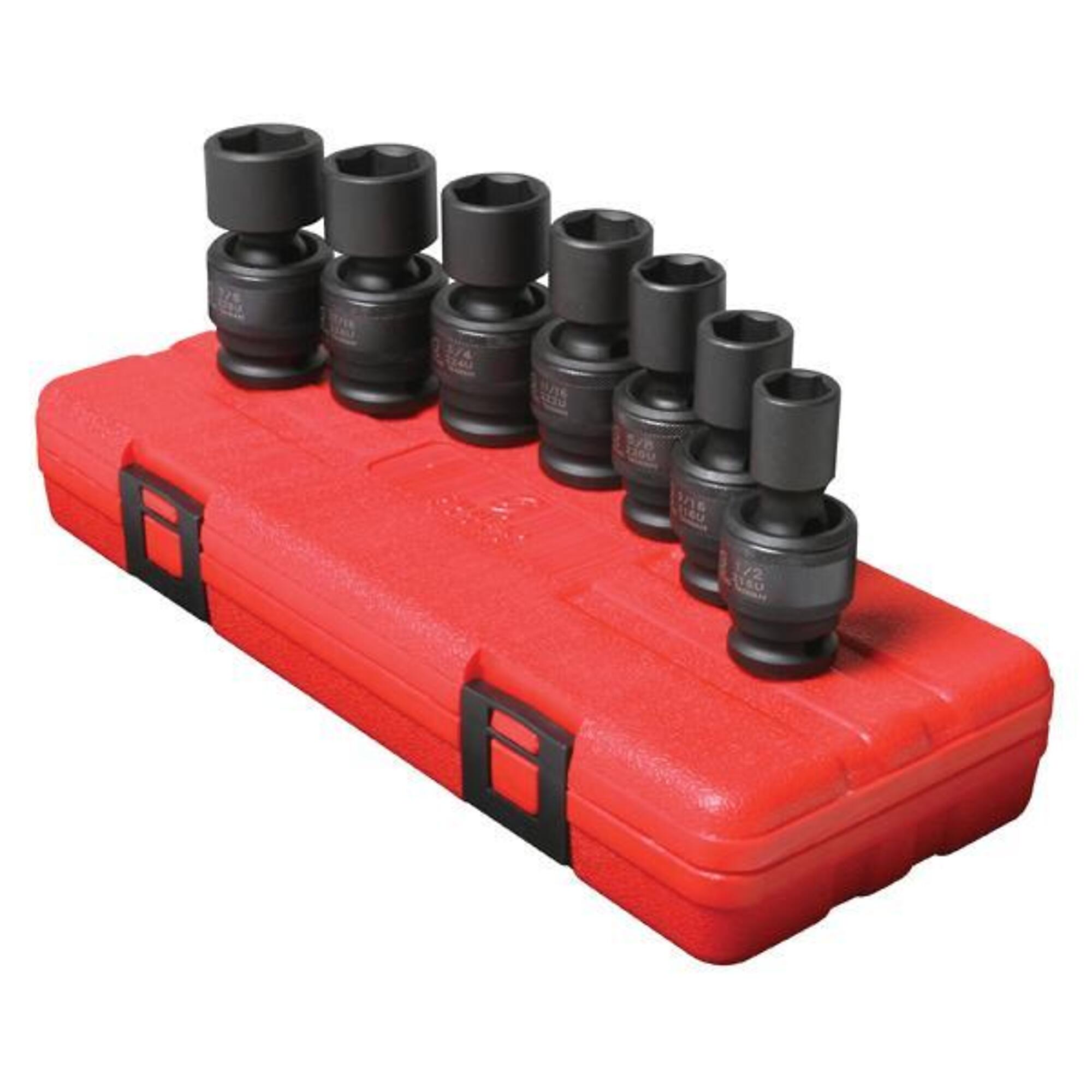 Juego de dados de impacto Sunex Tools - 1/2in. Drive, 6 puntas, SAE, 7 piezas, Modelo# 2654