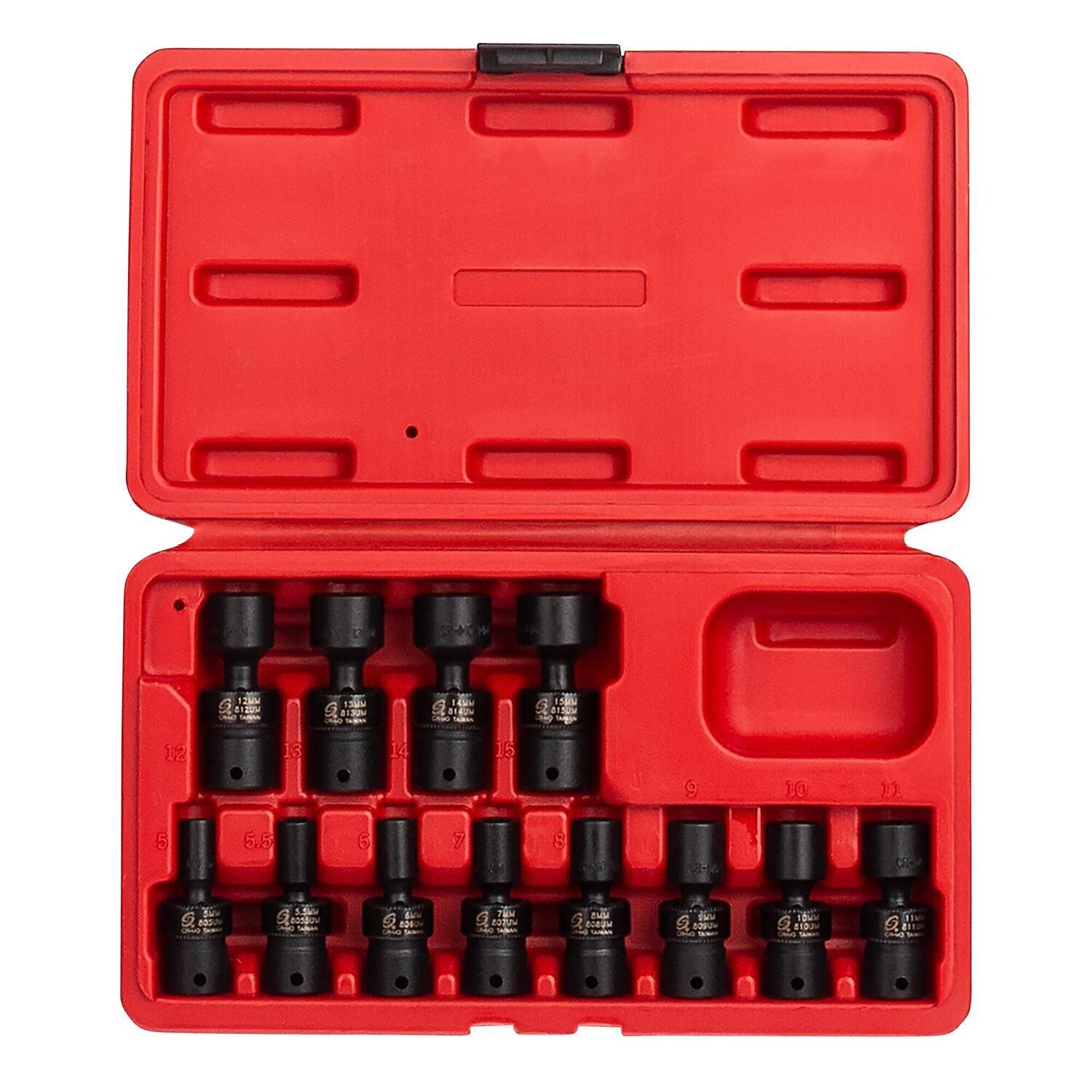 Juego de Zócalos de Impacto Sunex Tools Métrico de 6 Puntos - Estándar/Universal de 1/4 de pulgada, 12 Piezas, Modelo# 1814