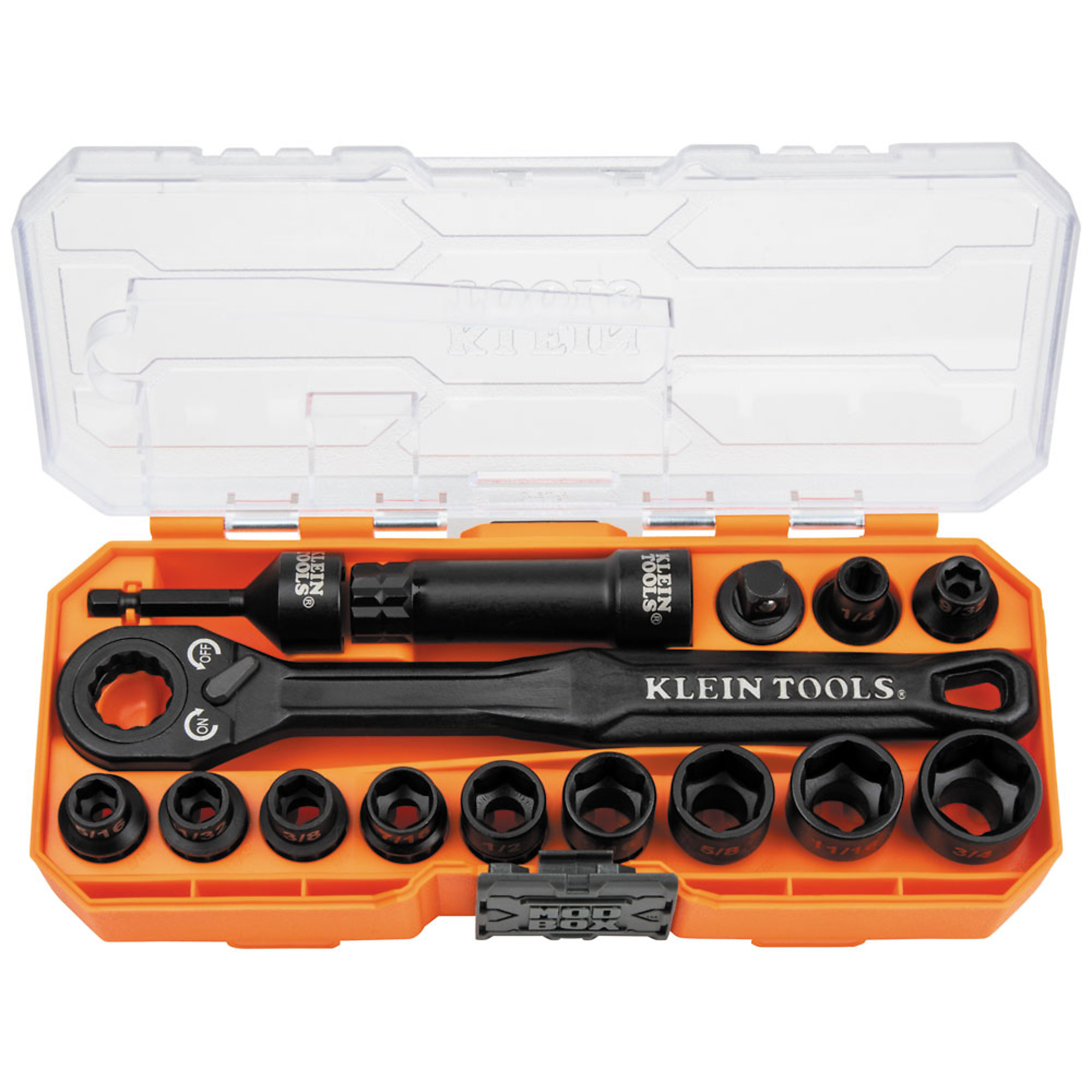 Juego de puntas Klein Tools KNECT 3/8in. Drive Impact-Rated Pass Through, 15 piezas, modelo 65400