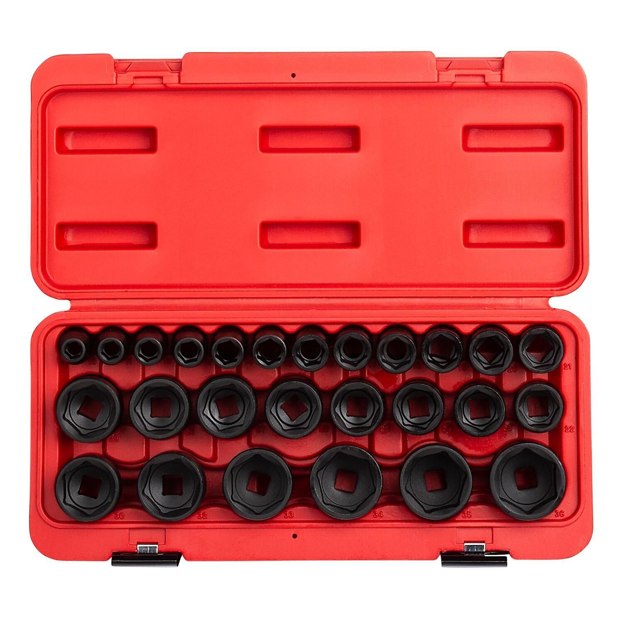 Juego de Llaves de Impacto Sunex Tools - 1/2in. Drive, 6 Pt, 26 Pzs, Acero CR-MO, Marcado de Tamaño Dual, Modelo# 2645