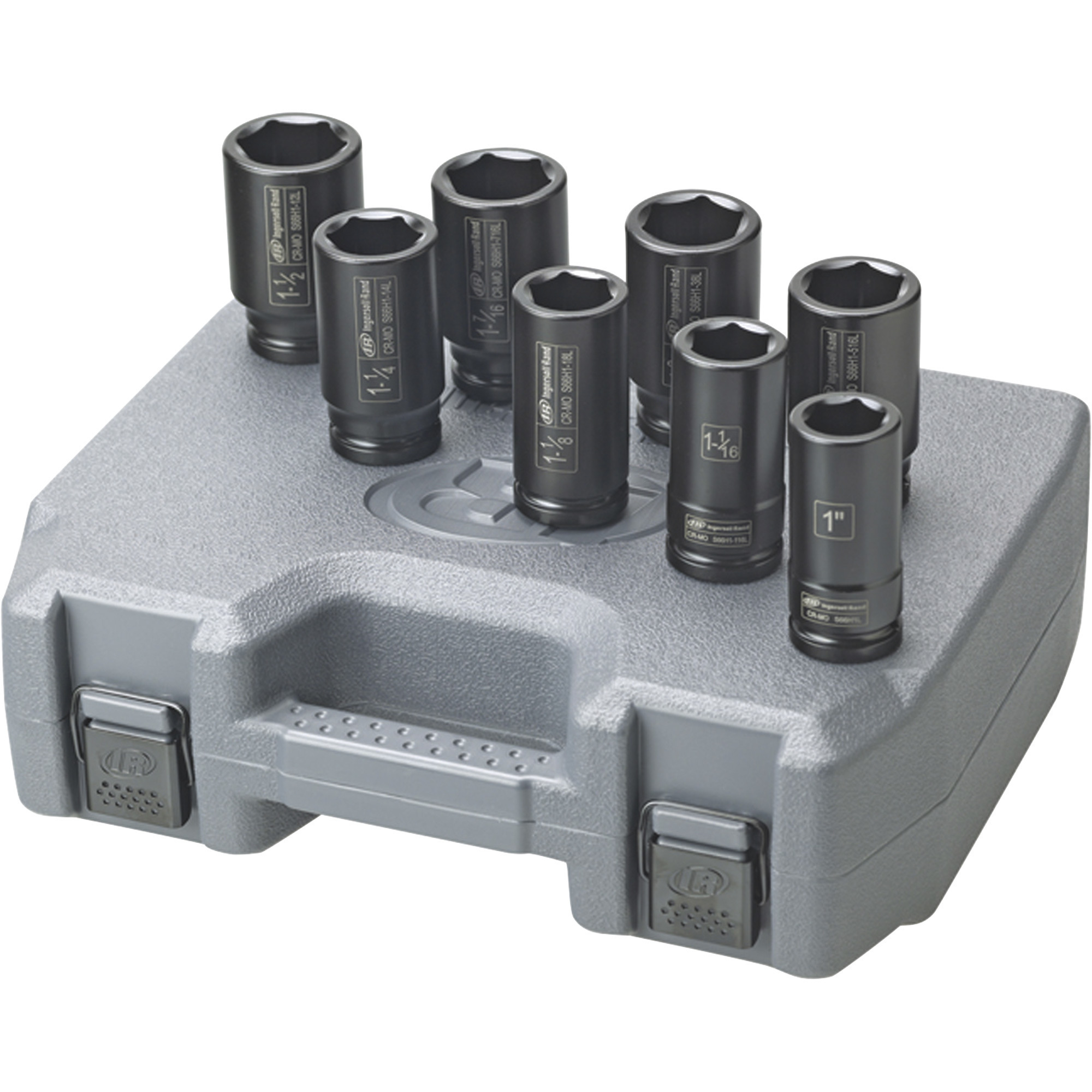 Juego de 8 llaves de impacto Ingersoll Rand, 3/4in. Drive, SAE, profundas, Modelo# SK6H8L
