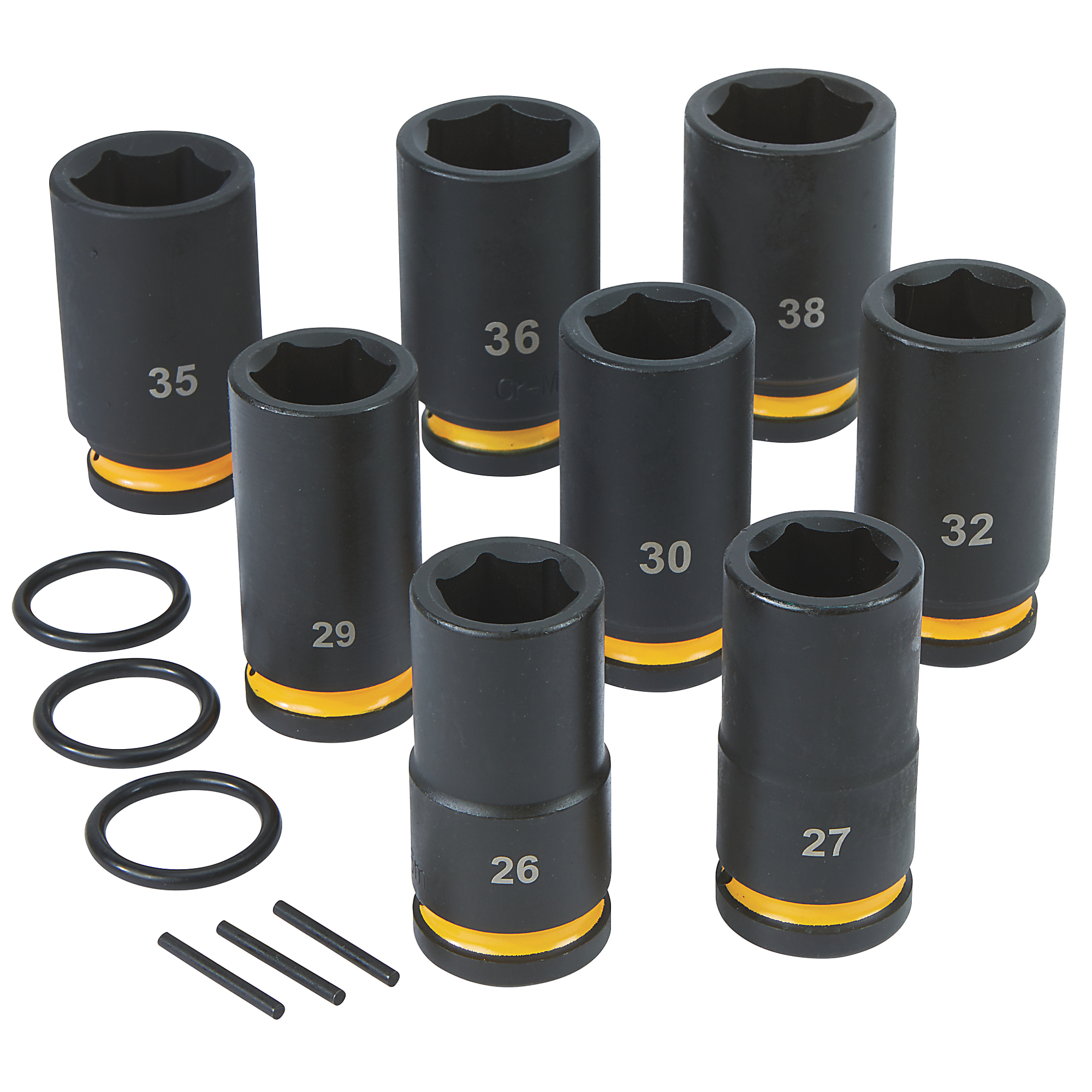 Set de dados de impacto profundos Klutch de 3/4 pulgadas, métricos, de cromo molibdeno, 8 piezas.