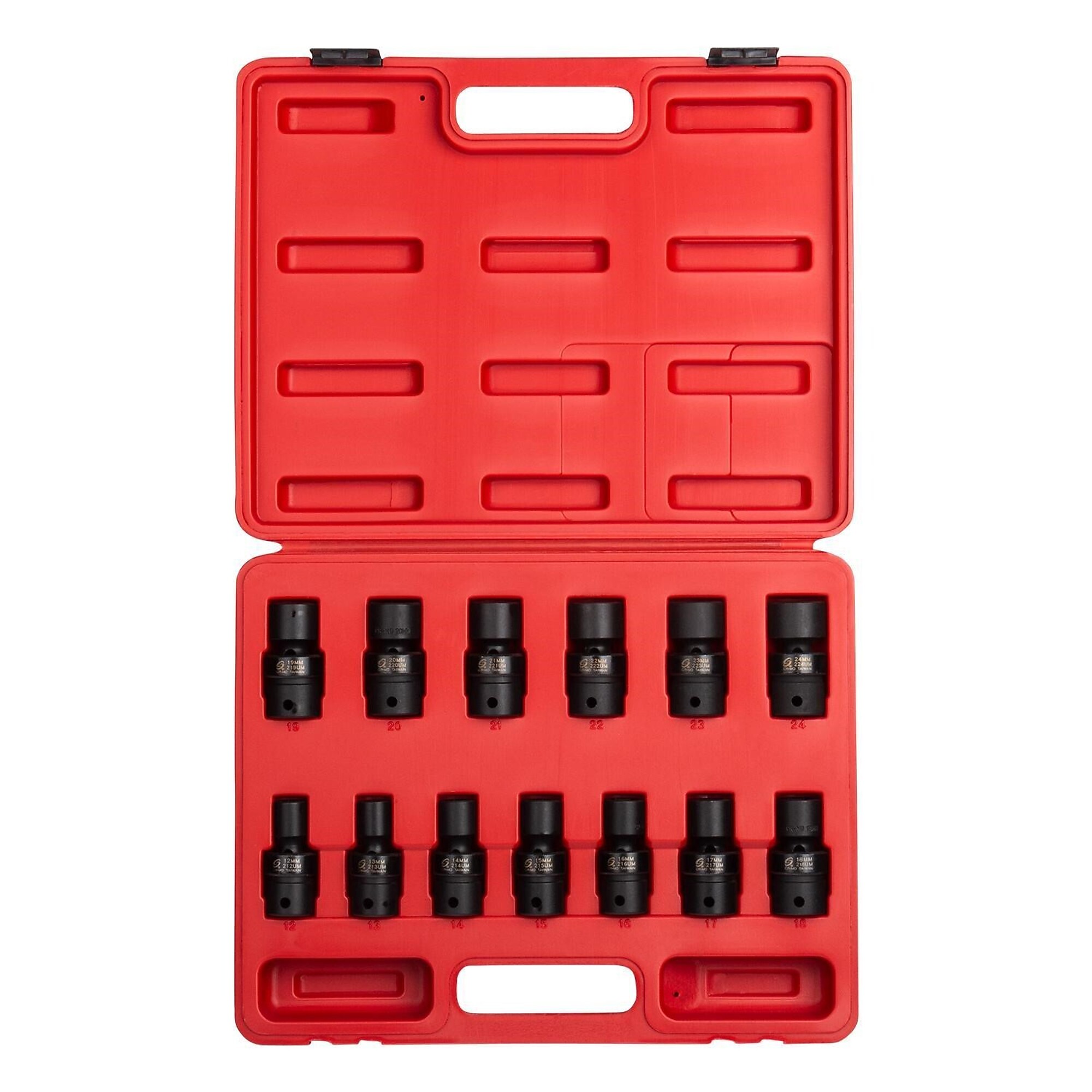 Set de Llaves de Impacto Métricas Sunex Tools - 1/2in. Drive, 6 Pt, 13 Piezas, Estuche de Almacenamiento Resistente, Modelo# 2665