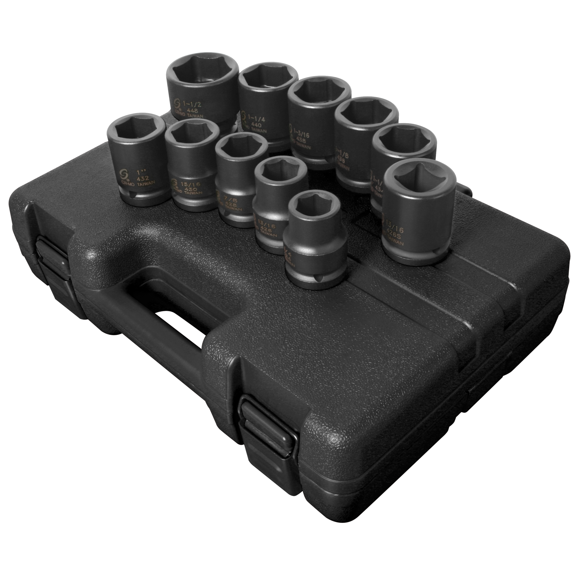 Set de impacto de dados para ruedas Budd Sunex Tools de 6 puntos estándar y 4 puntos cuadrados - 3/4 pulg. de transmisión, 11 piezas, modelo# 4682.
