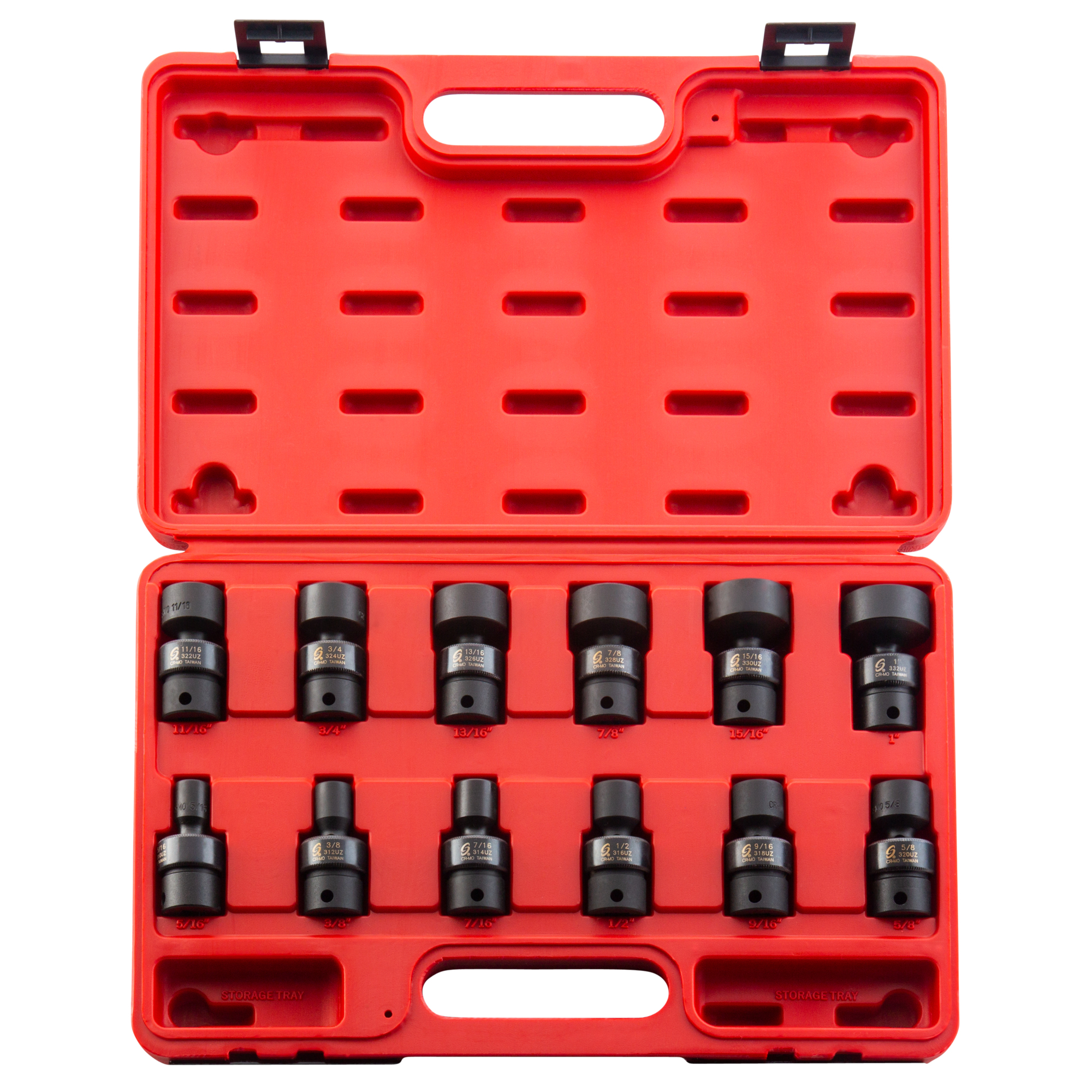 Juego de 12 dados de impacto Sunex Tools SAE - 3/8in. Drive, 12 puntas, universal, modelo# 3690