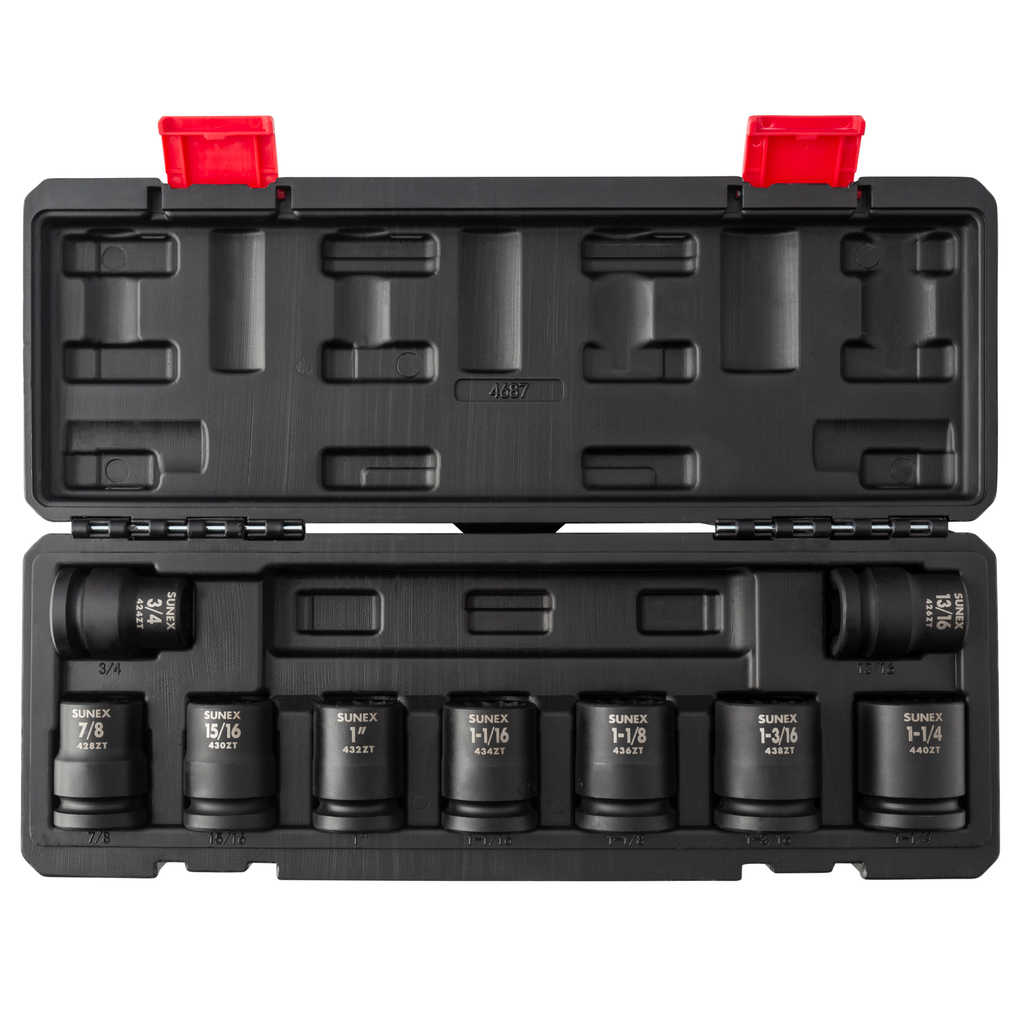 Juego de Vasos de Impacto Estándar Delgados Sunex Tools 3/4in. Drive SAE 12-Point - 9 Pzs, Acero de Aleación CR-MO, Modelo# 4687