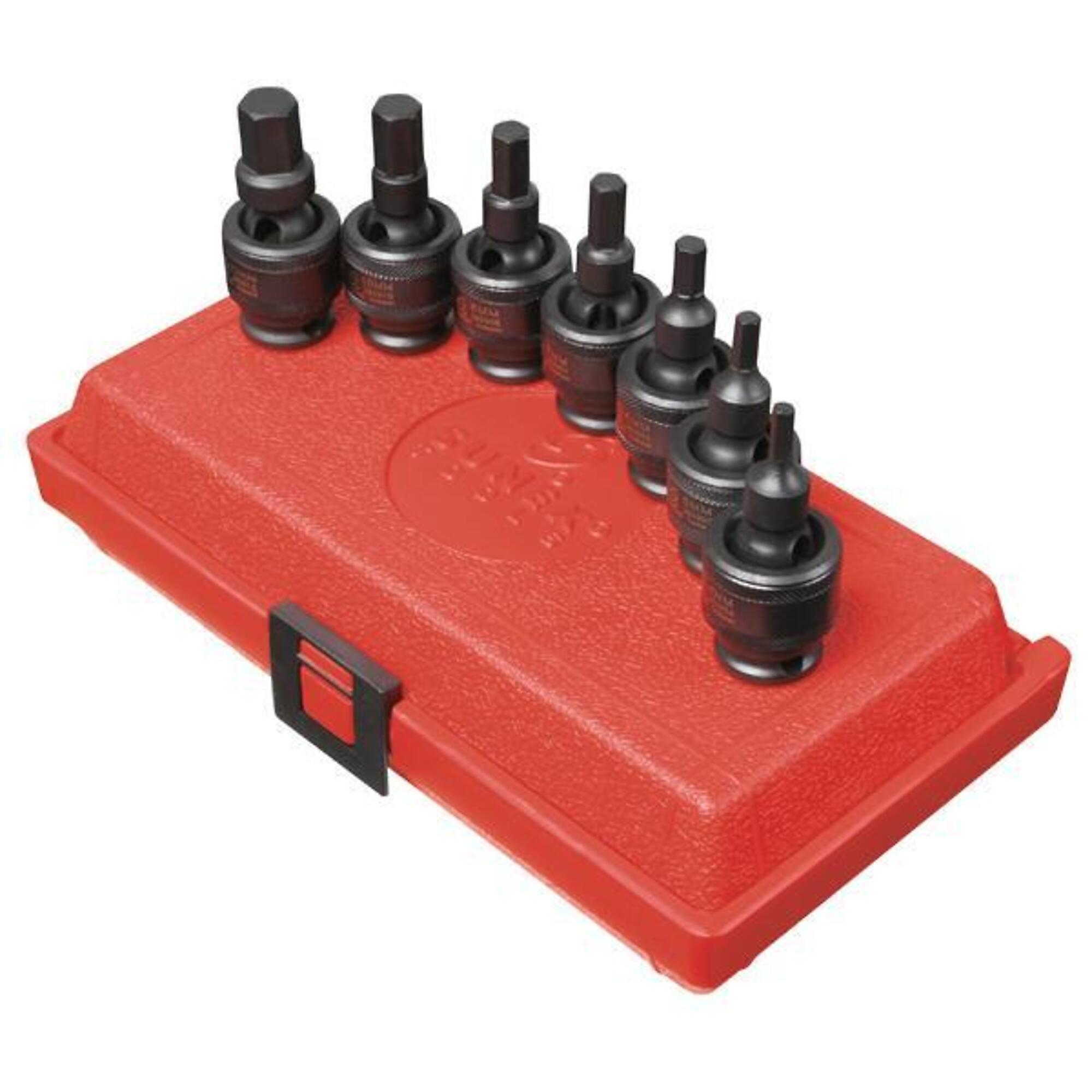 Set de dados de impacto hexagonales universales Sunex Tools en métrico - 3/8 pulg. Dr, 7 piezas, acero de aleación CR-MO, Modelo# 3659