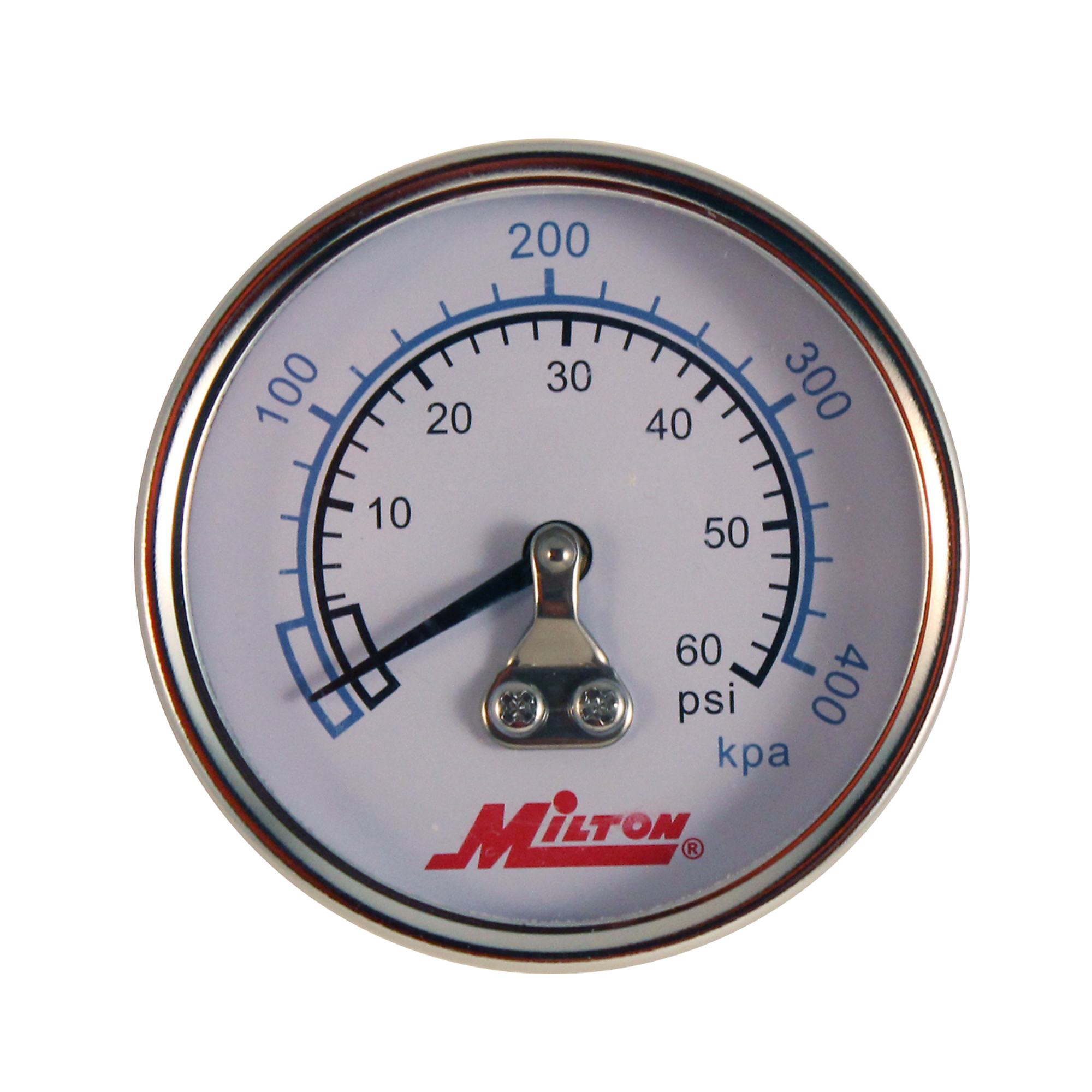 Manómetro Milton, Montaje Central, 0-60 PSI - Máx. 60 PSI, Modelo# 1190