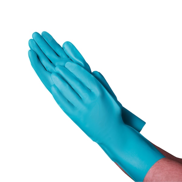 Guantes Vguard nitrilo verde resistentes a productos químicos sin forro, puño recto de 13", paquete de 288 - C14A211.