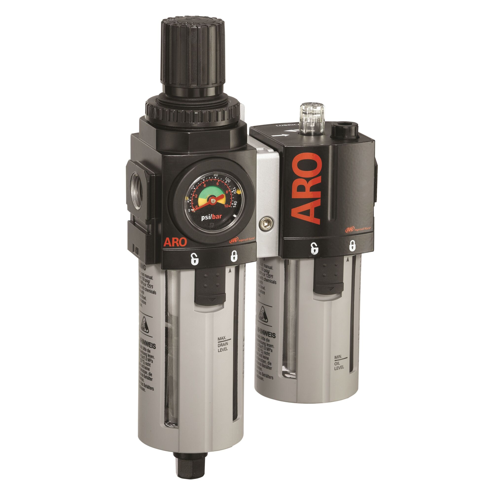 ACO Ingersoll Rand, Serie FRL 2000, Modelo# C38331-601 de 3/8 pulgadas.