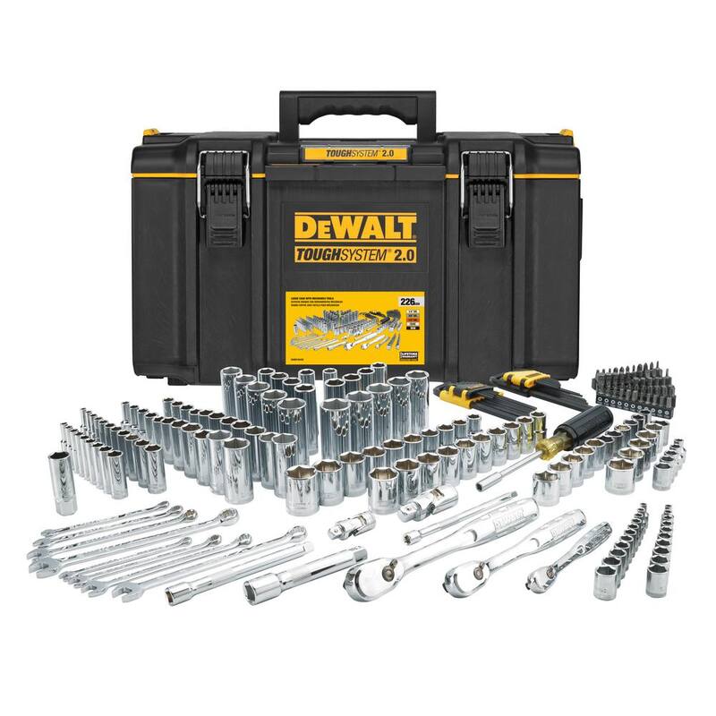 Juego de herramientas mecánicas DEWALT (226 piezas) con caja de herramientas mediana TOUGHSYSTEM 2.0 de 22 pulgadas - DWMT45430H
