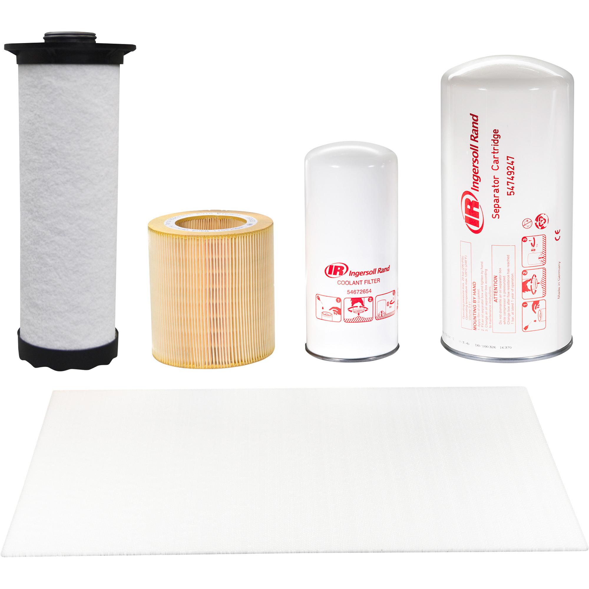 Kit de Mantenimiento Únicamente de Filtro OEM Ingersoll Rand, Para Compresor UP6 de 15-30 HP (Indicador de Reemplazo de Medidor TAS), Modelo# 47735455001