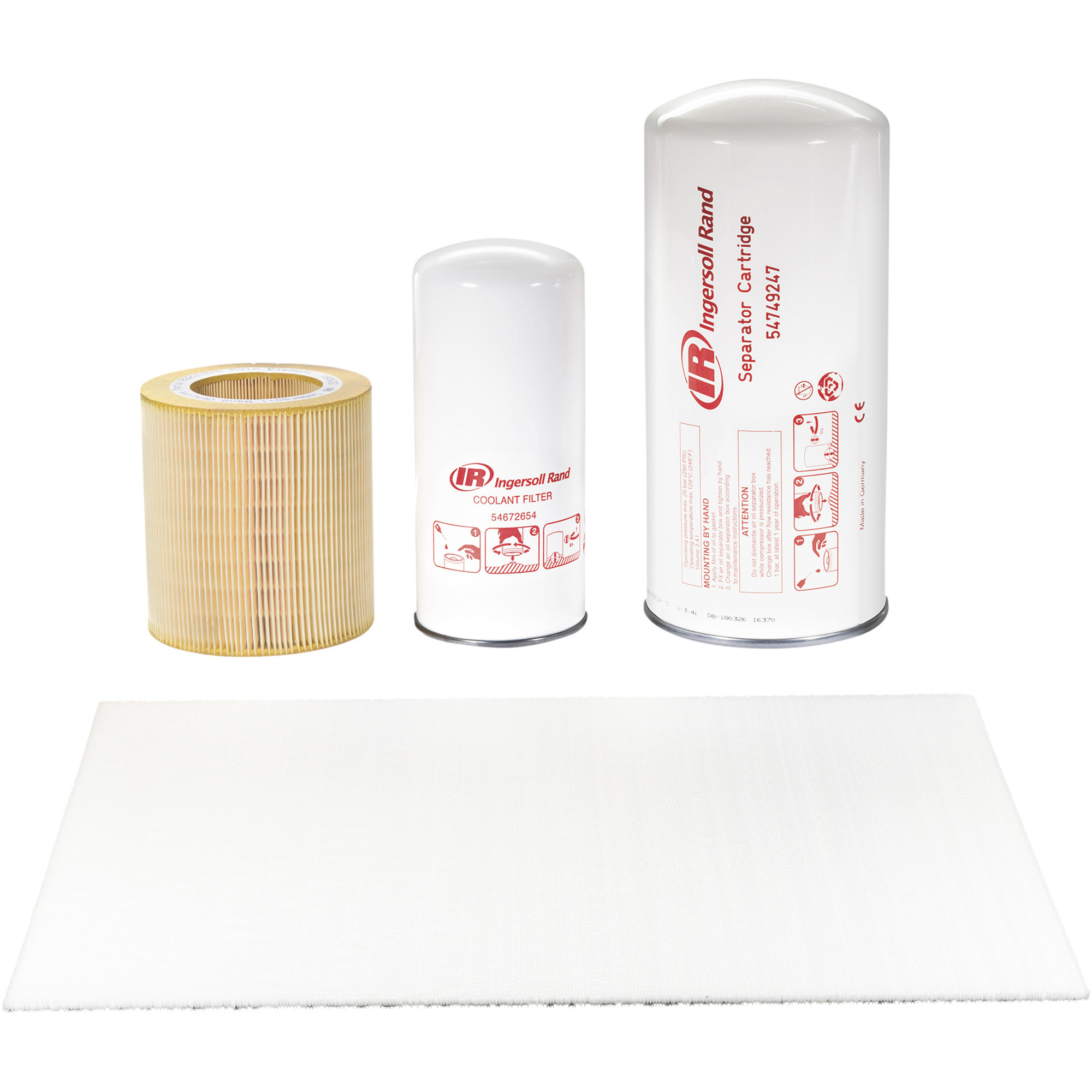 Kit de mantenimiento de filtro original de Ingersoll Rand para compresor UP6 de 15-30 HP, Modelo# 24178402.