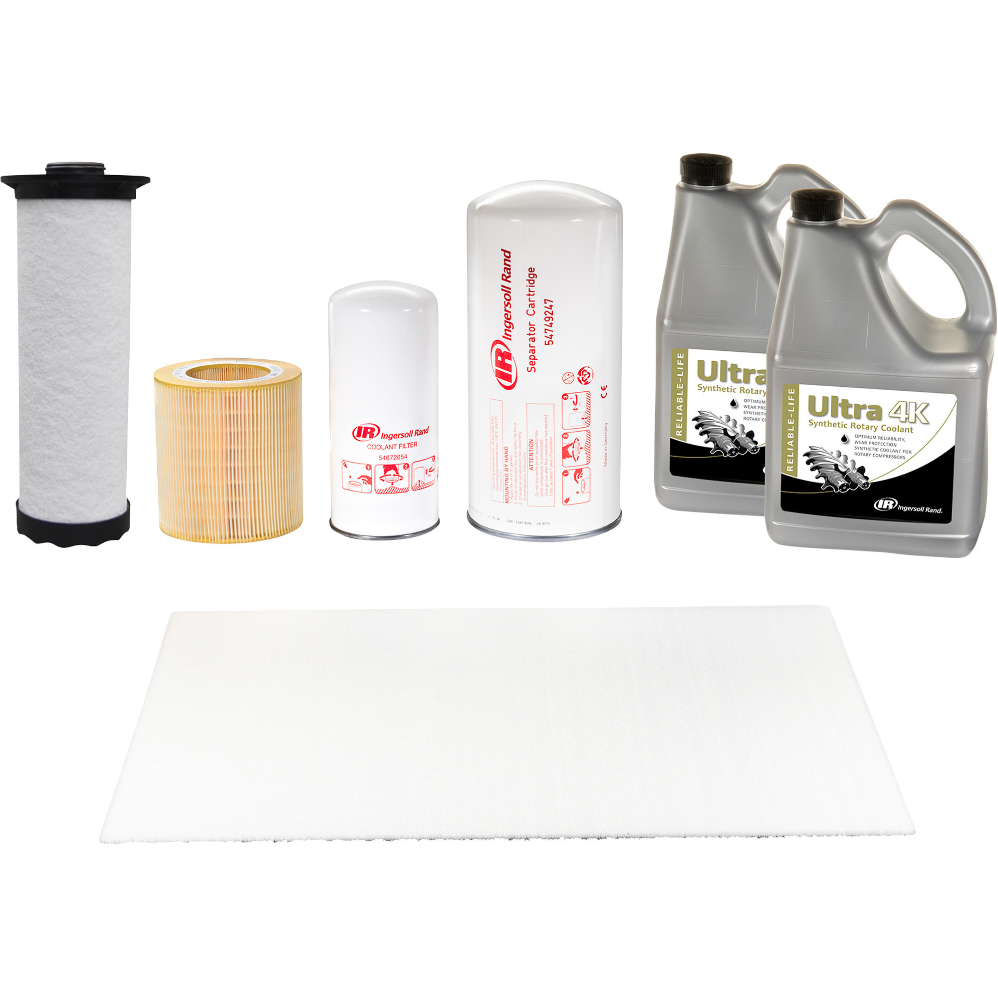 Kit de mantenimiento OEM para compresor de HP 15-30 UP6 de Ingersoll Rand (indicador de reemplazo de medidor TAS) con lubricante Ultra 4K, modelo #47735470001.