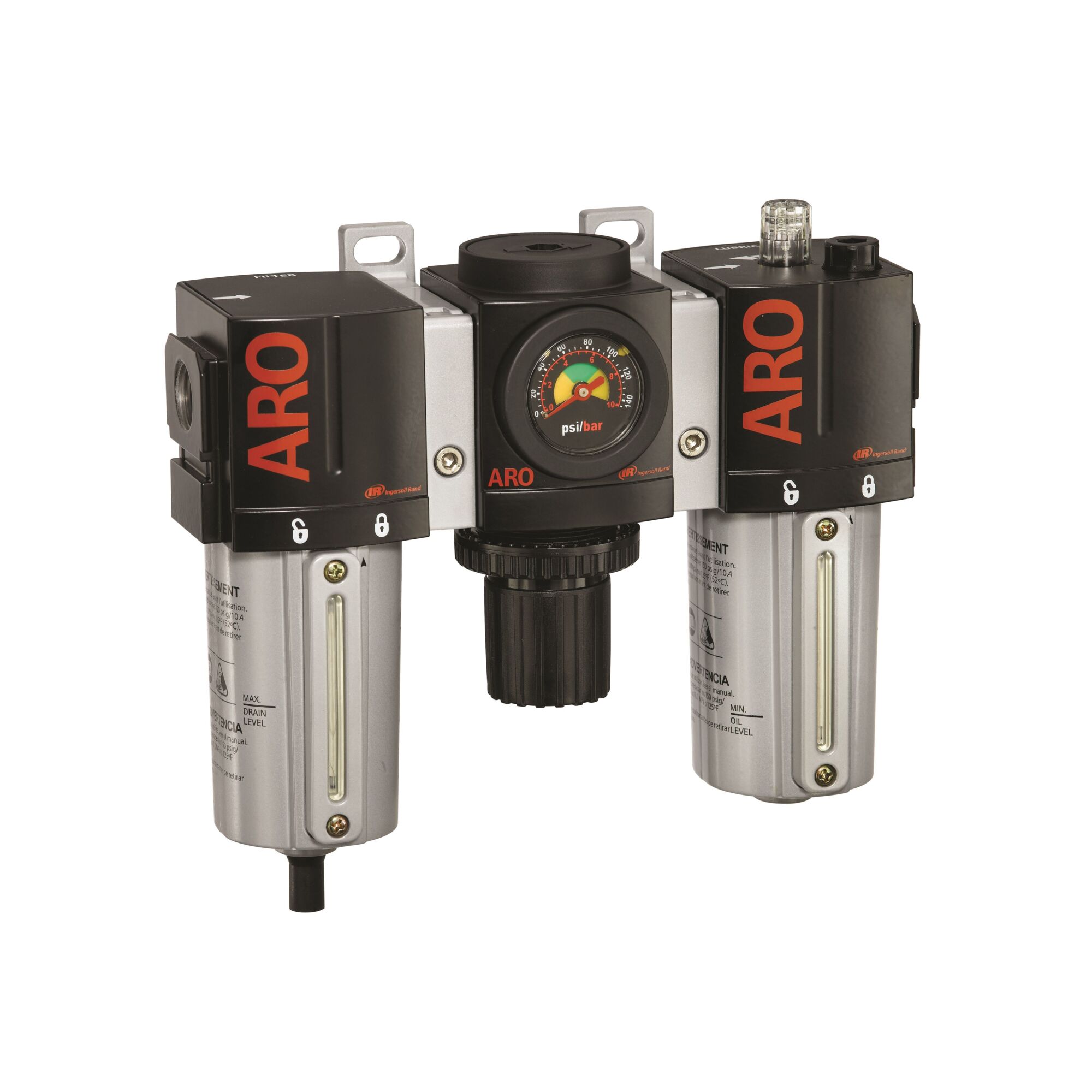 Regulador de aire Ingersoll Rand 3/4in. Combination FRL Serie 2000, Temperatura mínima 23 °F, Temperatura máxima 150 °F, Modelo# C38351-810