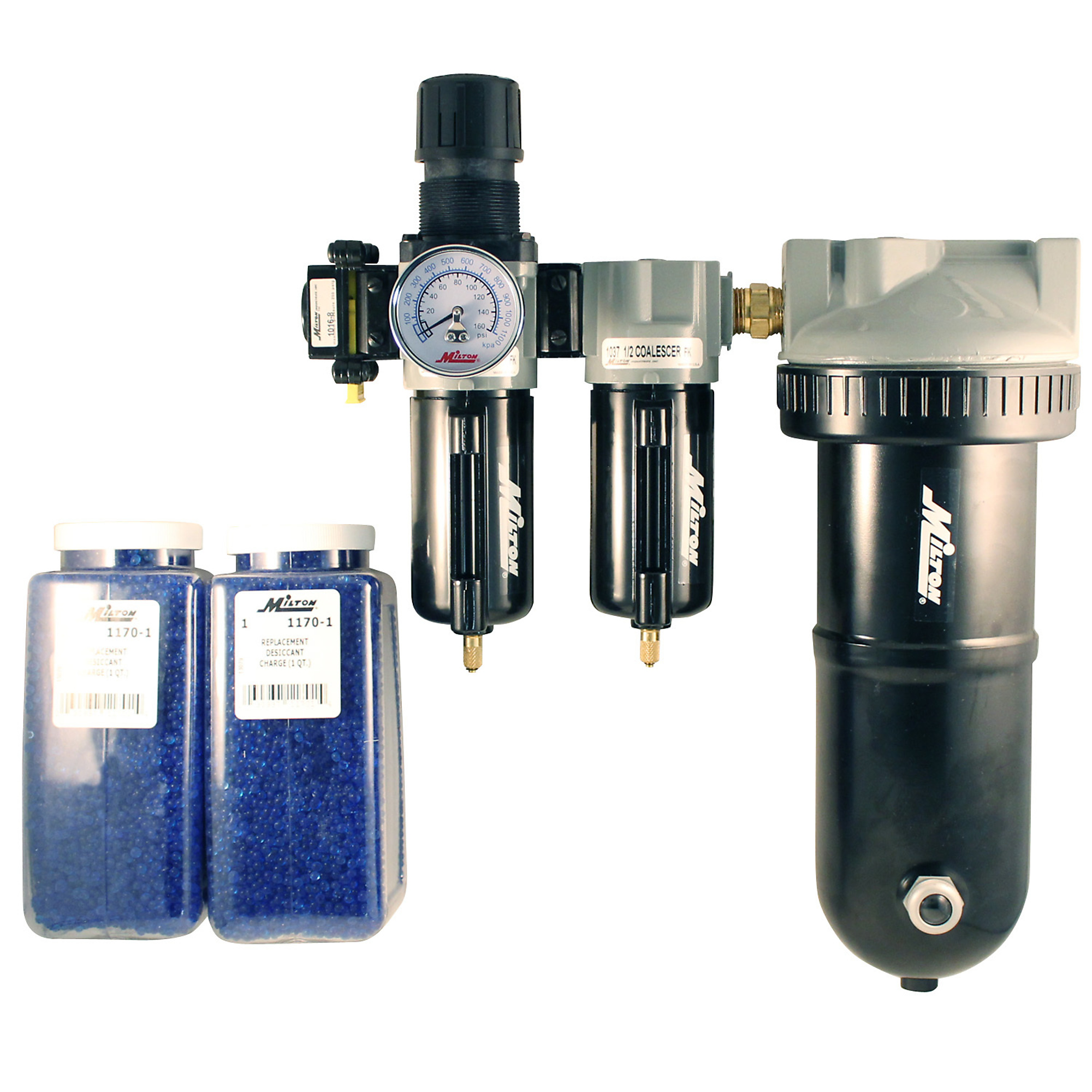 Secador de desecante Milton Jumbo Deluxe, 2 cuartos, máx. PSI 250, Modelo #1072-2