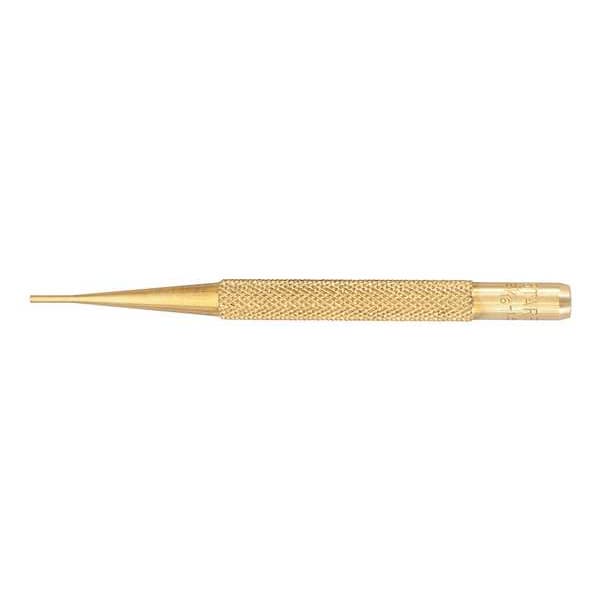 Starrett Brass Drive Pin Punch, 1/16 In Tip, 4 In L - B565A