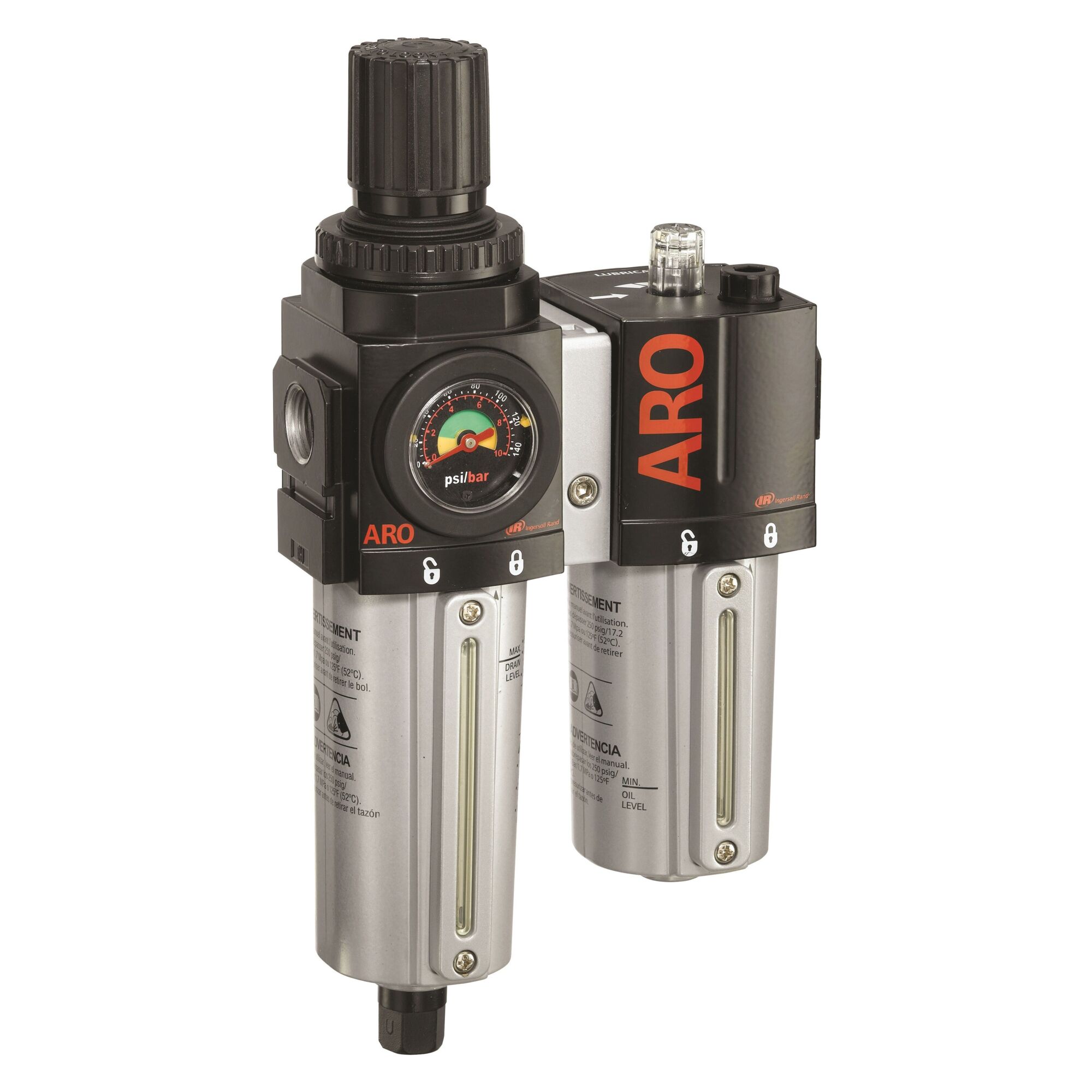 Filtro Regulador Lubricador Combinado de 3/8 pulgadas, Serie 2000 Modelo C38331-611 de ARO Ingersoll Rand