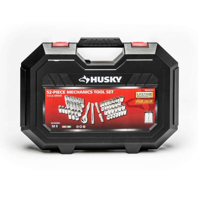 Juego de herramientas mecánicas Husky de 1/2 pulgadas (52 piezas) - H52MTS2D